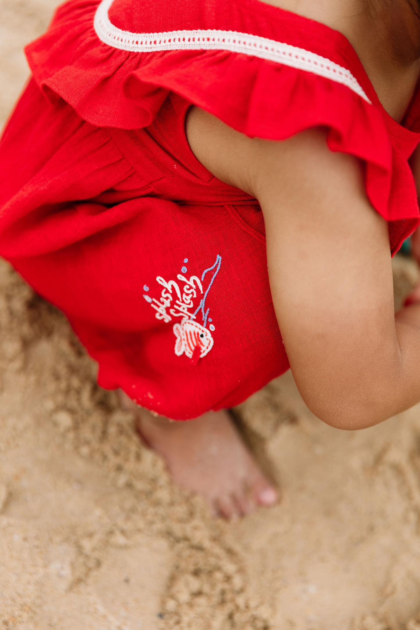 Ocean Love Handspun Handwoven Organic Cotton Romper