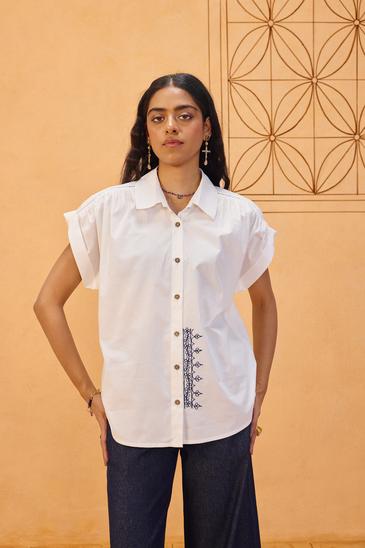 Garden Gate Organic Cotton Shirt —  Organic Cotton Poplin Shirt | Sui Singapore