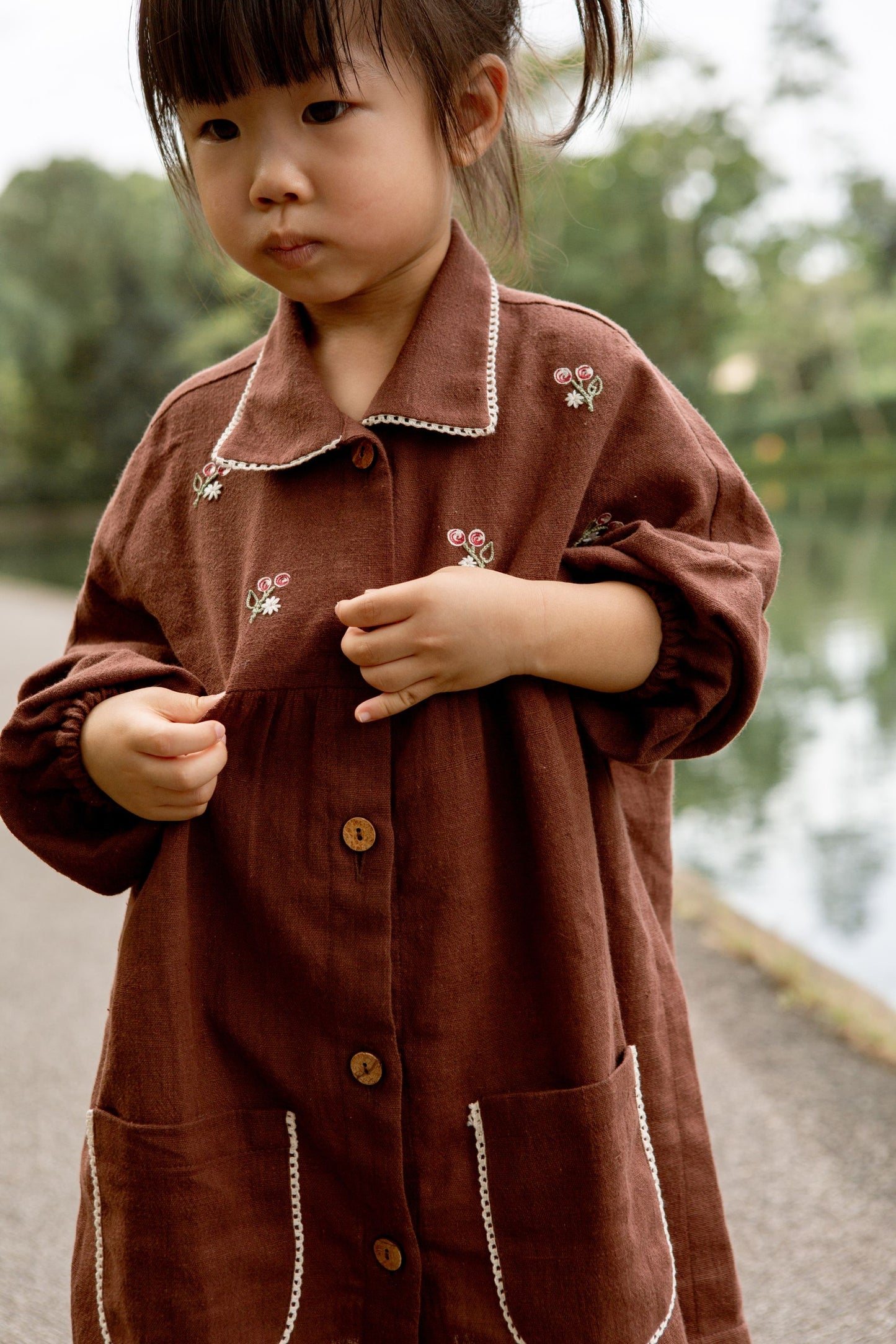 Berry Cocoa Handspun Handwoven Organic Cotton Dress