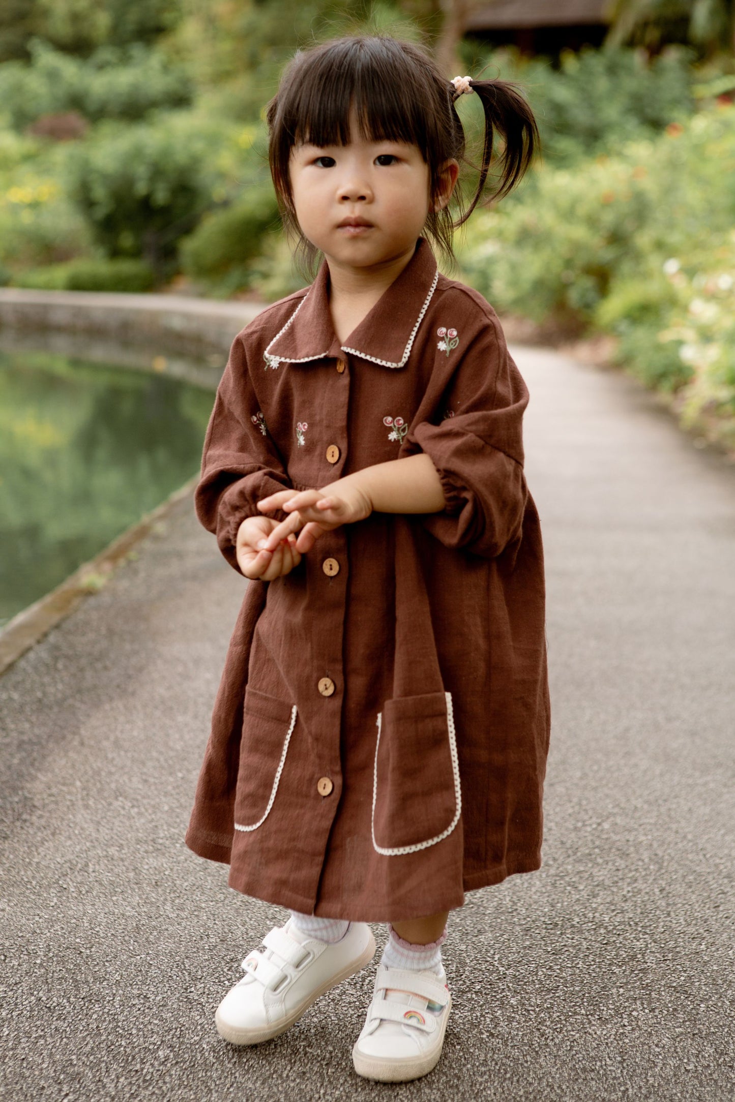 Berry Cocoa Handspun Handwoven Organic Cotton Dress