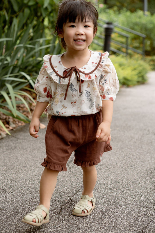 Berry Cocoa Handspun Handwoven Organic Cotton Shorts