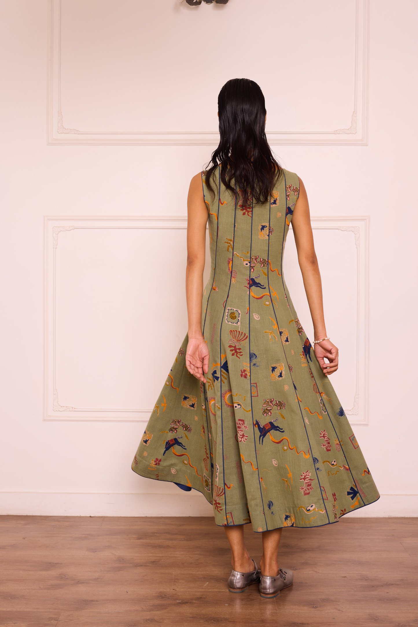 Bold Nights Handspun Handwoven Organic Cotton Maxi Dress