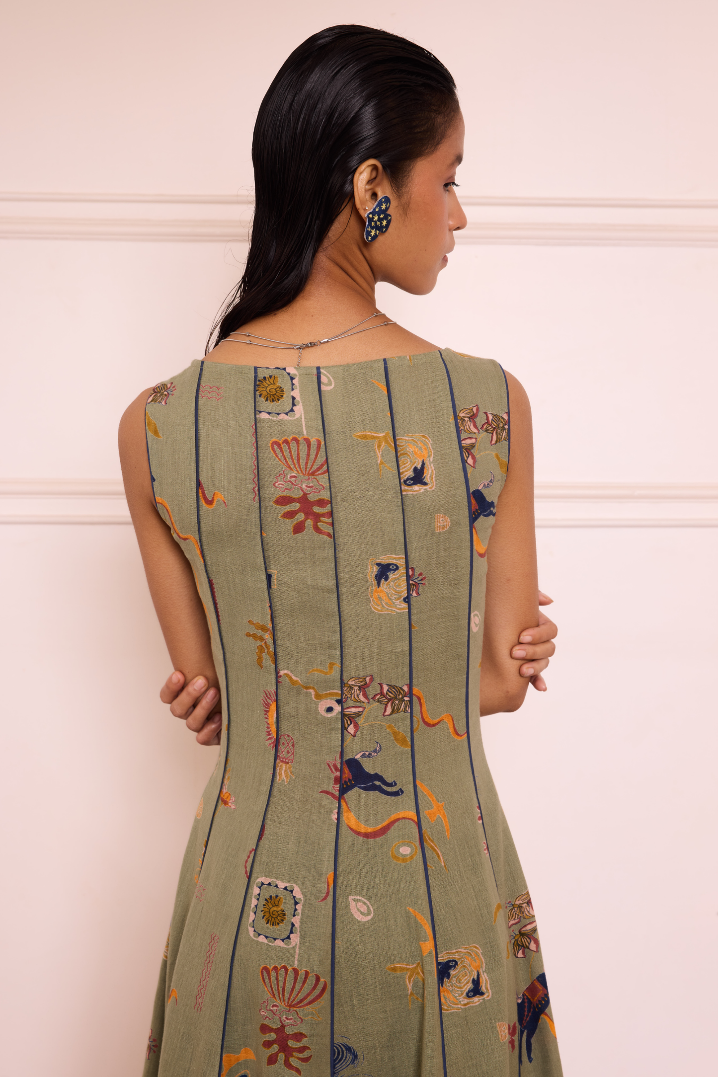 Bold Nights Handspun Handwoven Organic Cotton Maxi Dress