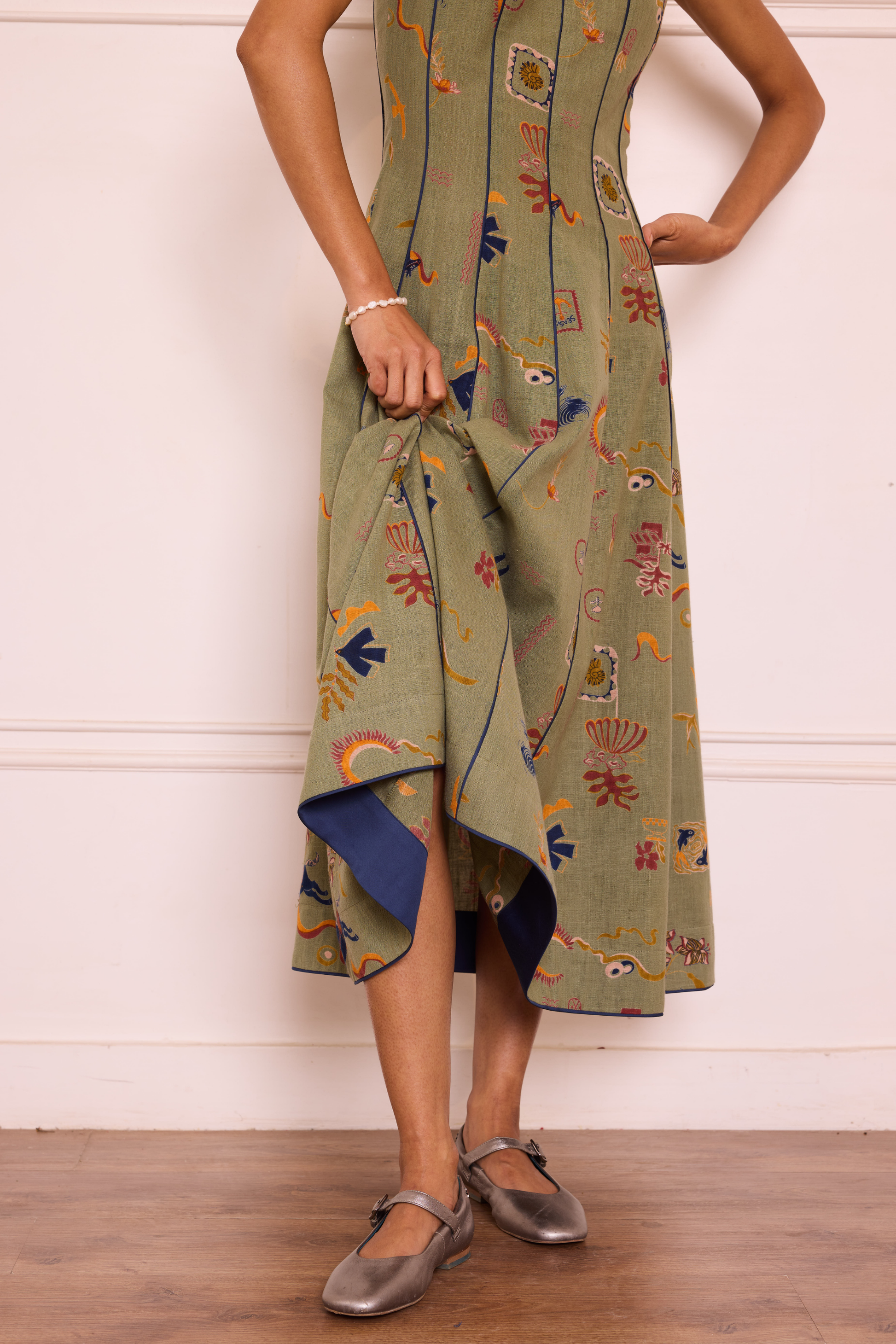 Bold Nights Handspun Handwoven Organic Cotton Maxi Dress