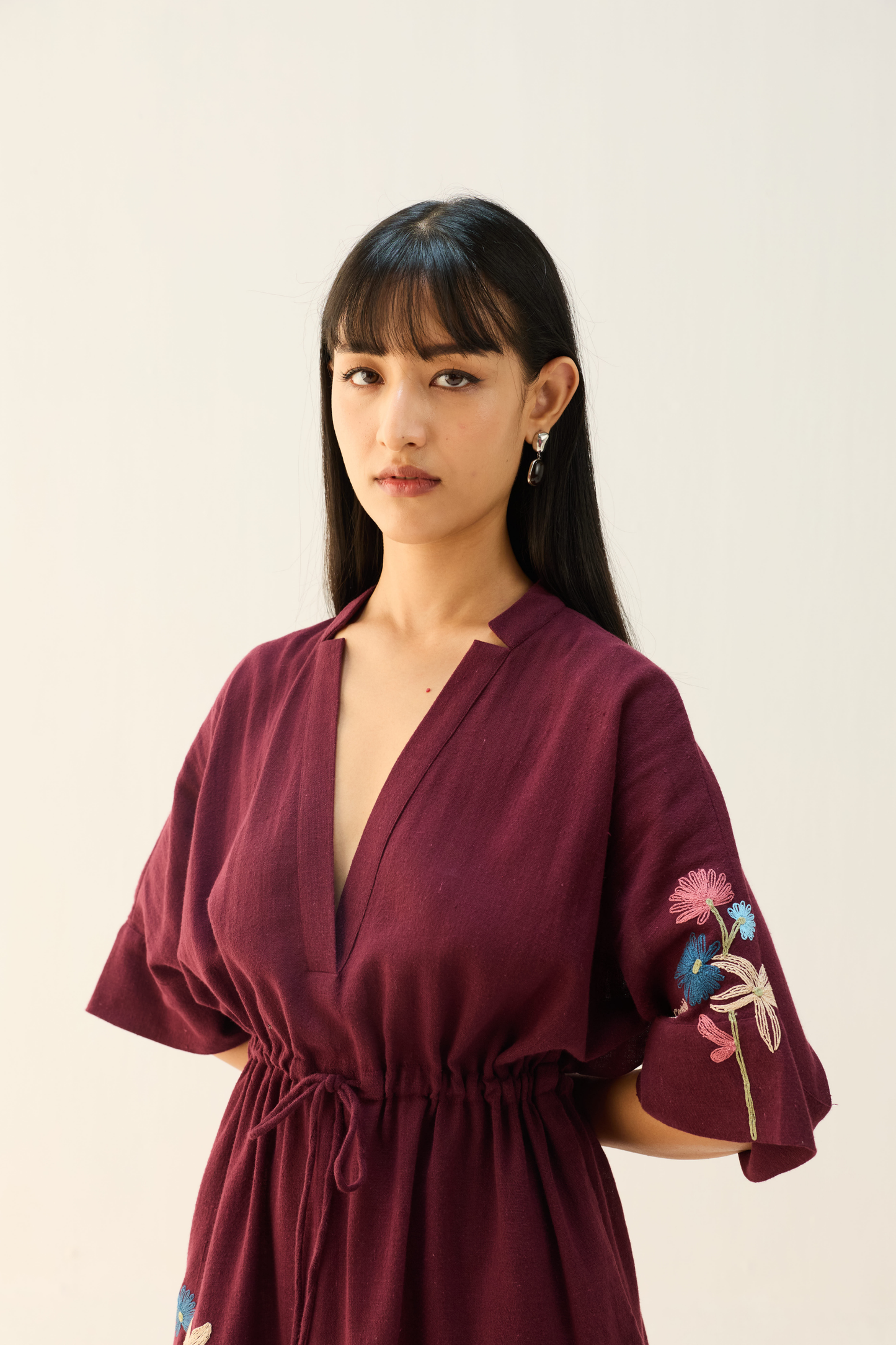 Coastal Bloom Handspun Handwoven Organic Cotton Dress