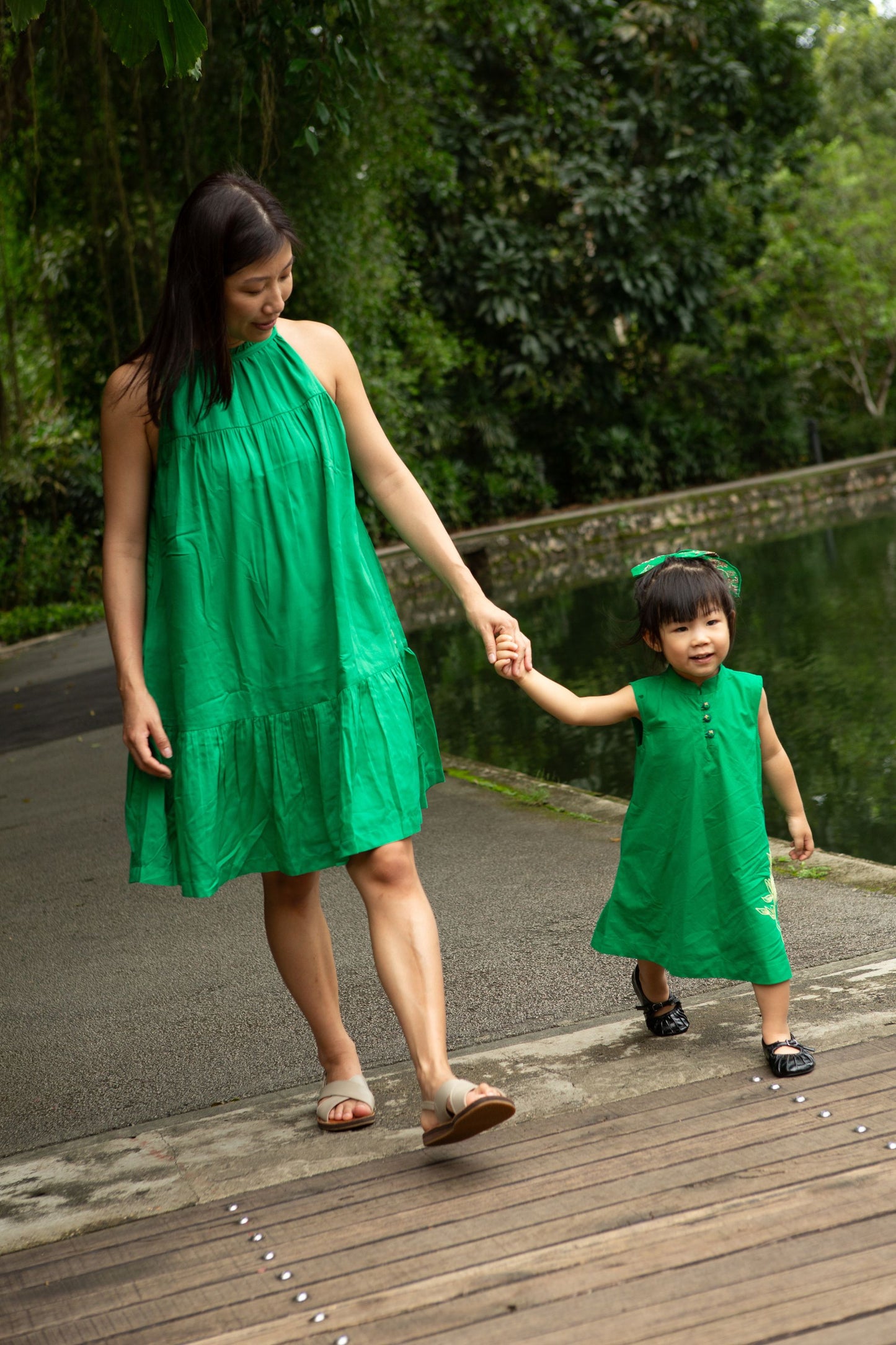 Emerald Flower Organic Cotton Dress