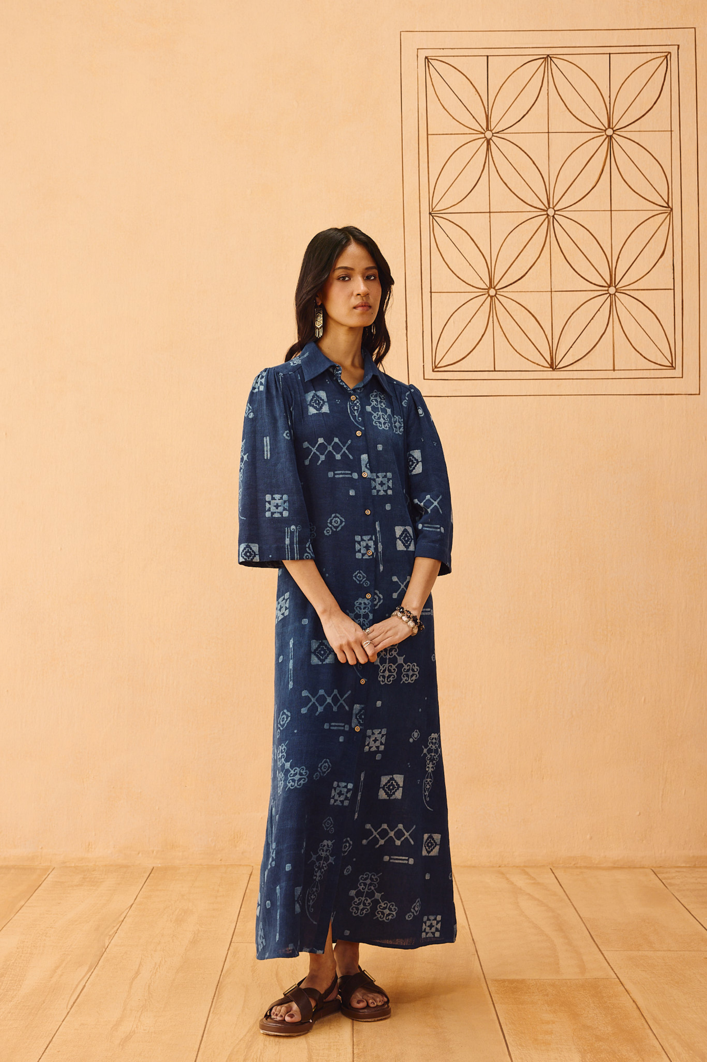 Everyday Heirloom Handspun Handwoven Organic Cotton Maxi Dress