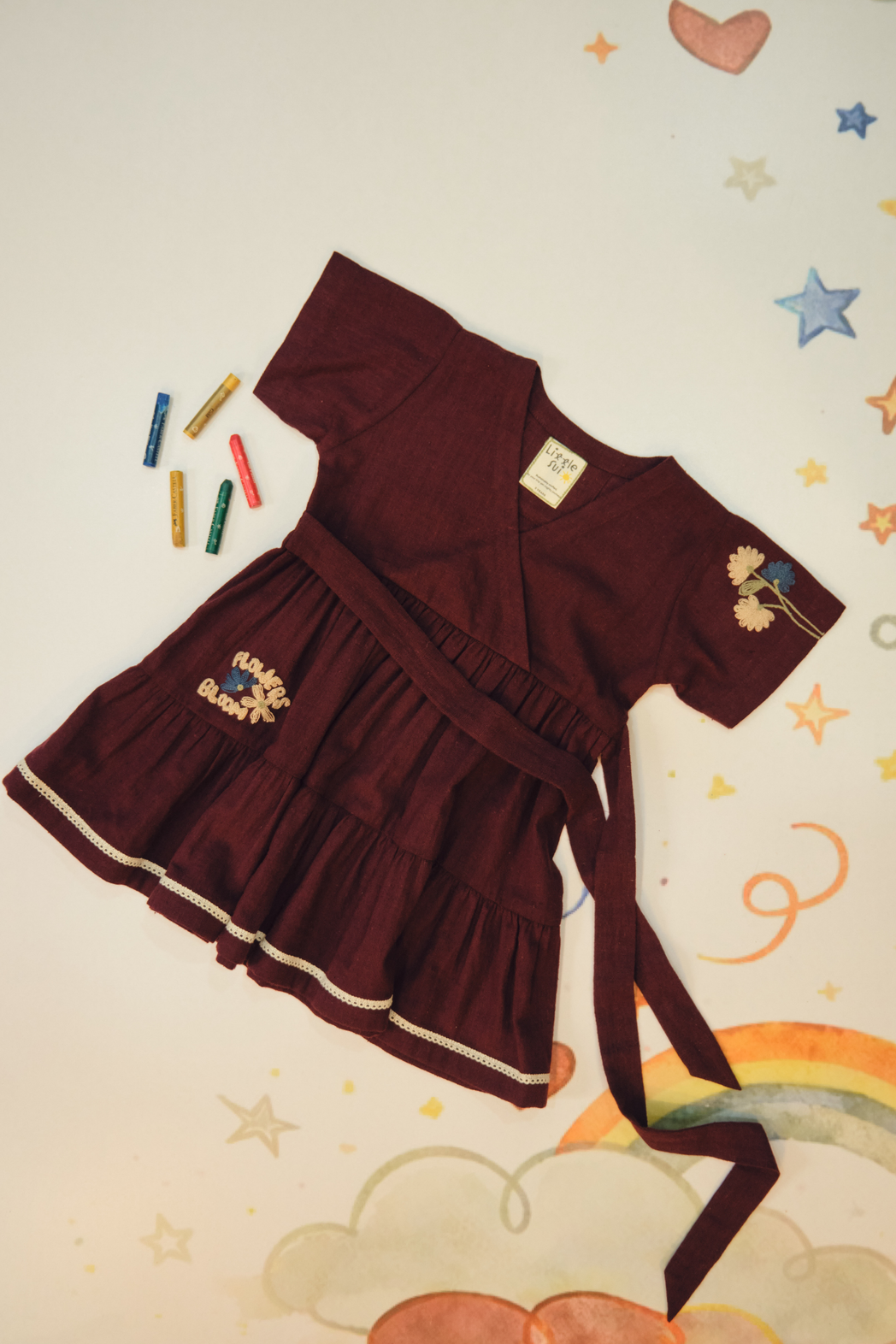 Flowers Bloom Handspun Handwoven Organic Cotton Dress