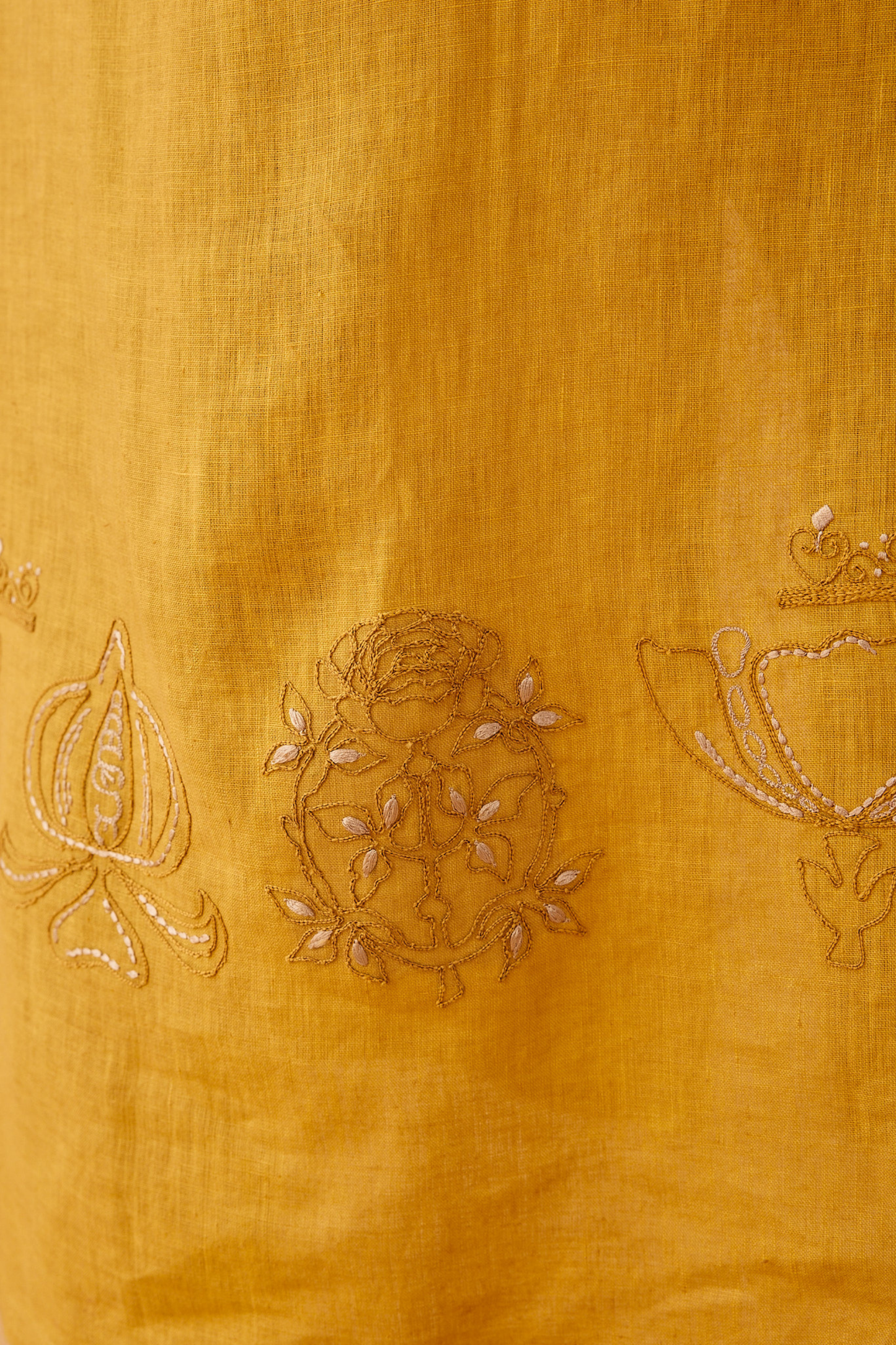 Golden Palm Linen Maxi Dress