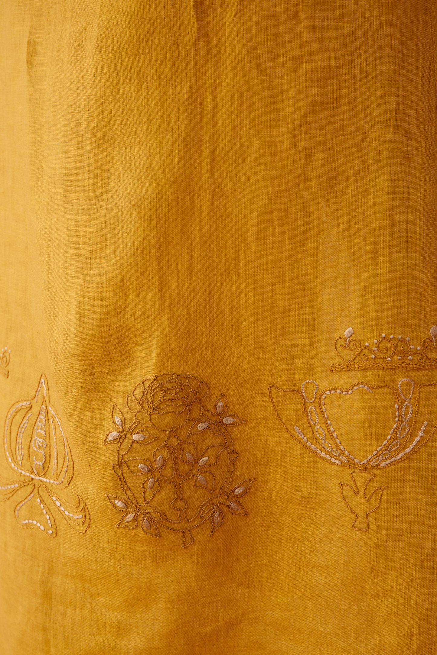 Golden Palm Linen Maxi Dress