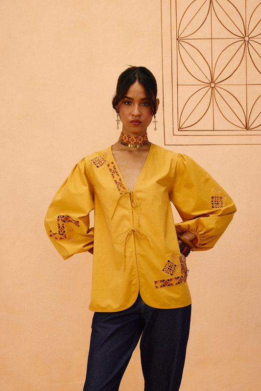 Golden Roots Organic Cotton Top —  Organic Cotton Poplin Top | Sui Singapore