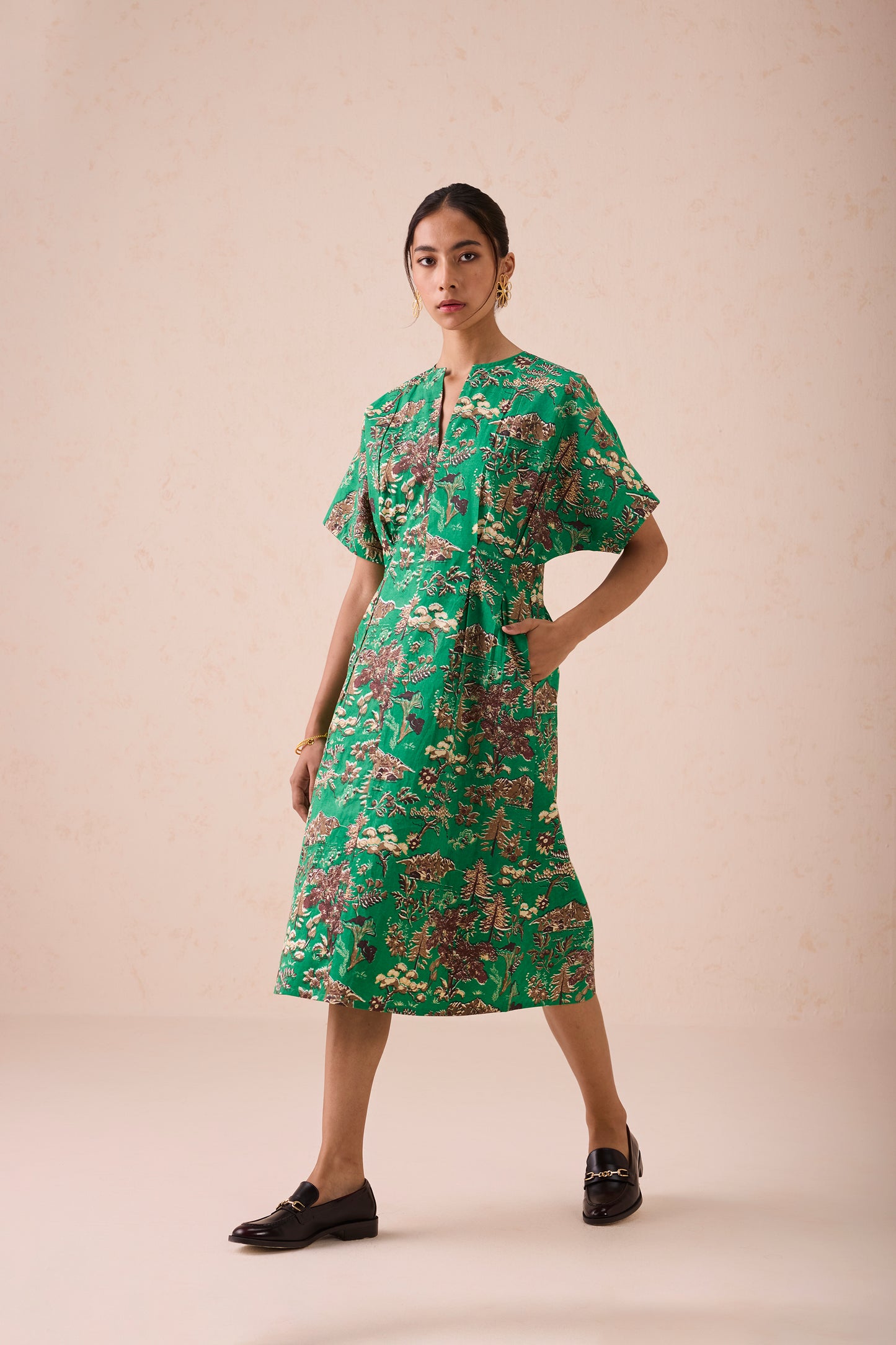 Green Fields Organic Cotton Midi Dress