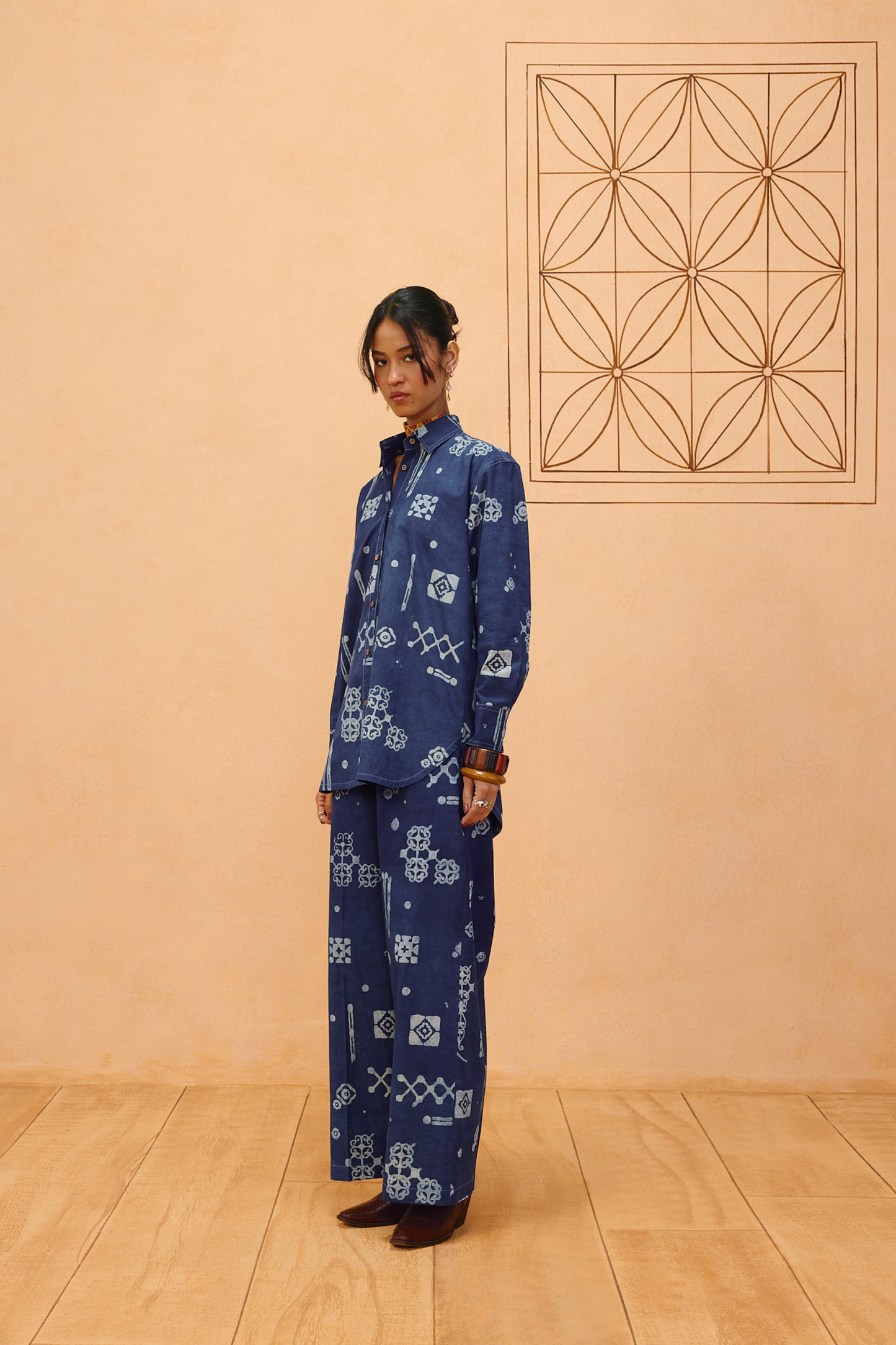 Indigo Patterns Organic Cotton Shirt