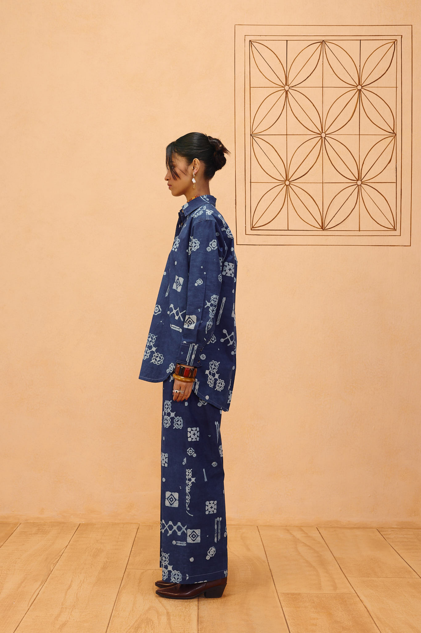 Indigo Patterns Organic Cotton Shirt