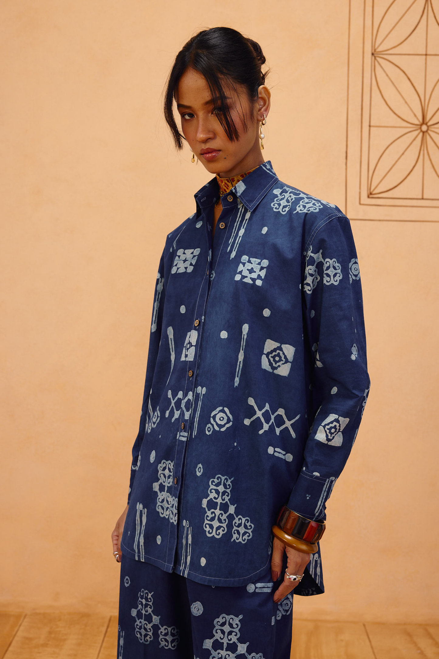 Indigo Patterns Organic Cotton Shirt