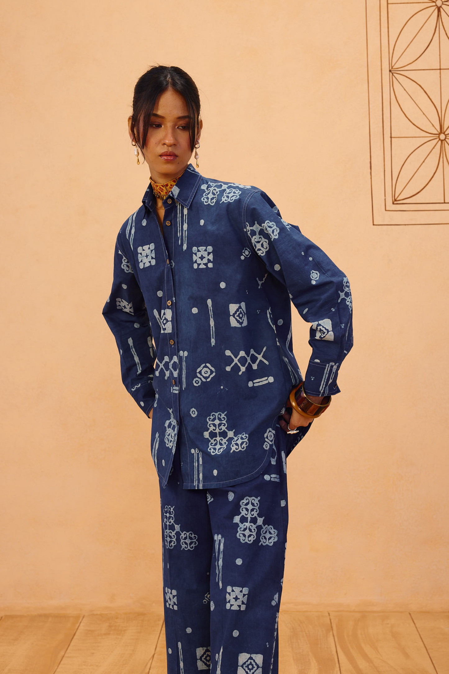 Indigo Patterns Organic Cotton Shirt
