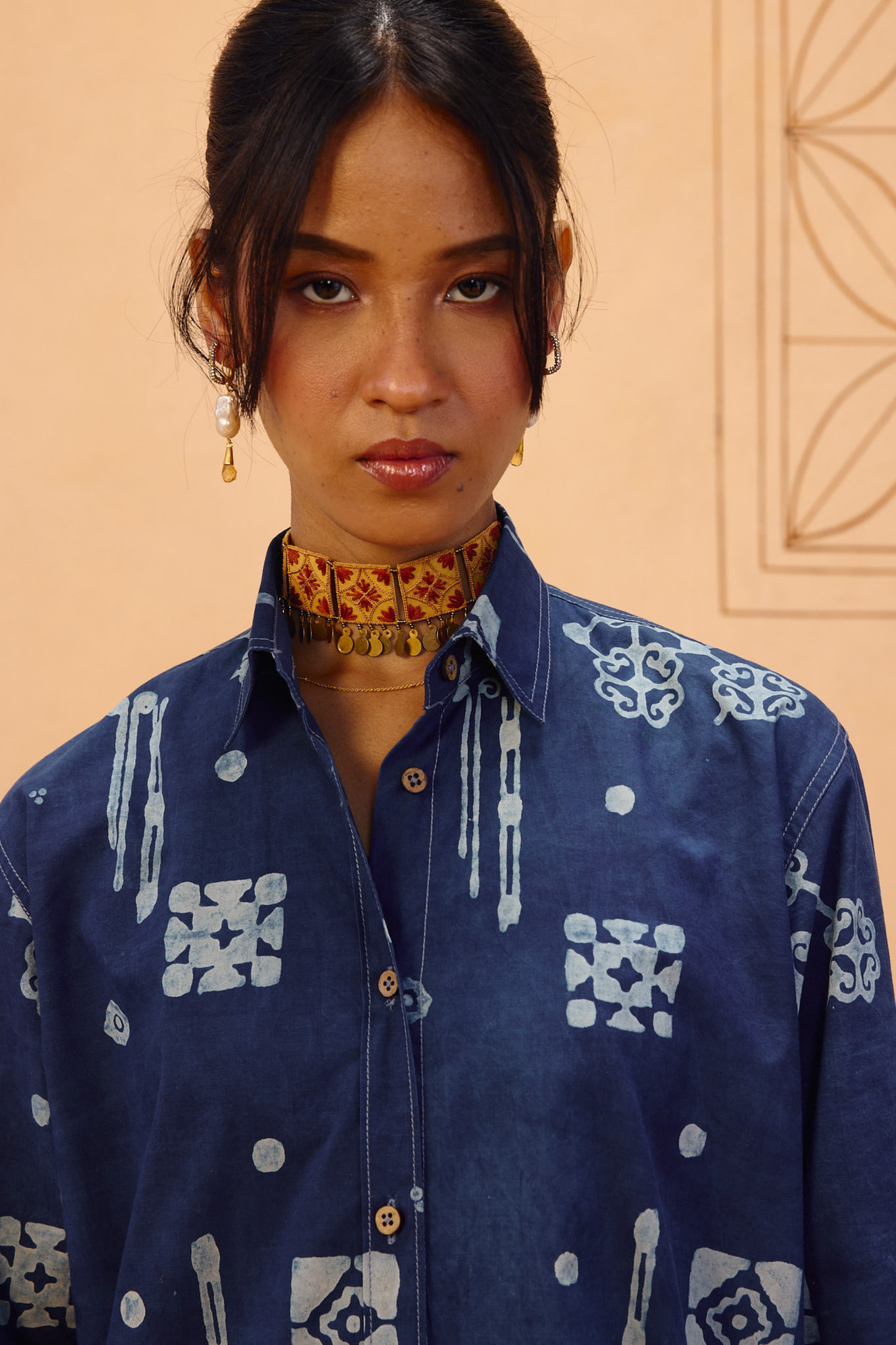 Indigo Patterns Organic Cotton Shirt