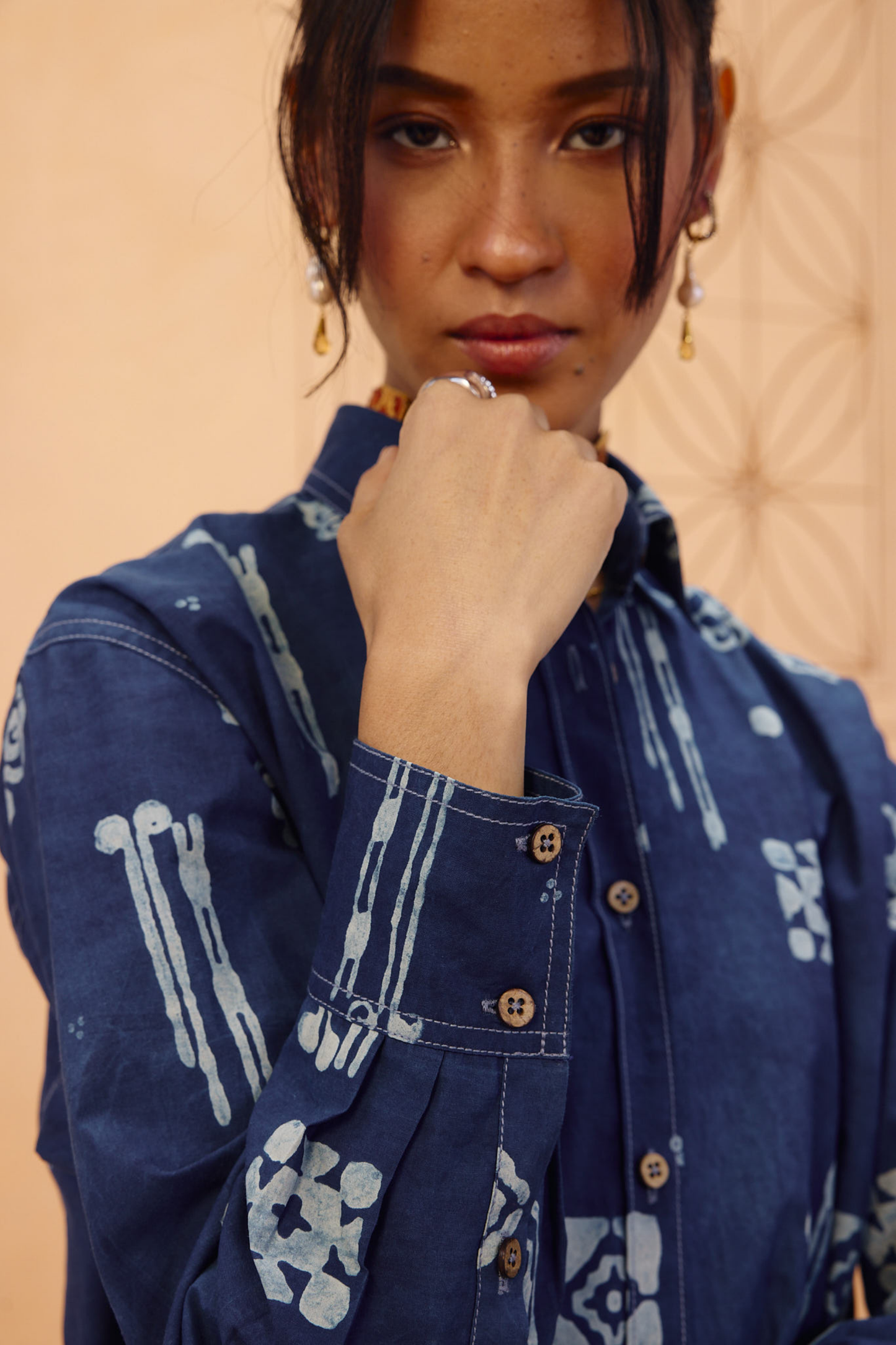 Indigo Patterns Organic Cotton Shirt