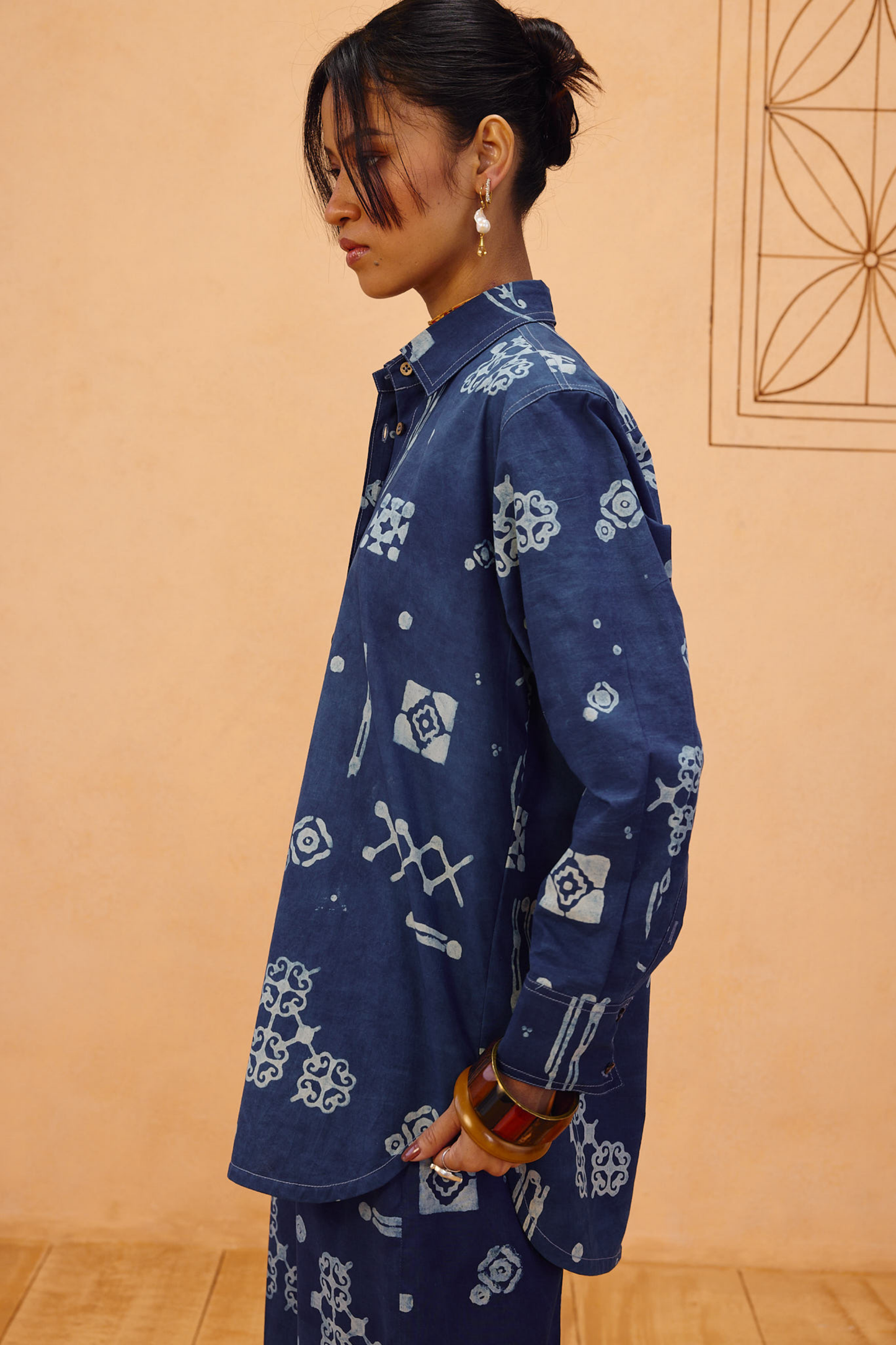Indigo Patterns Organic Cotton Shirt