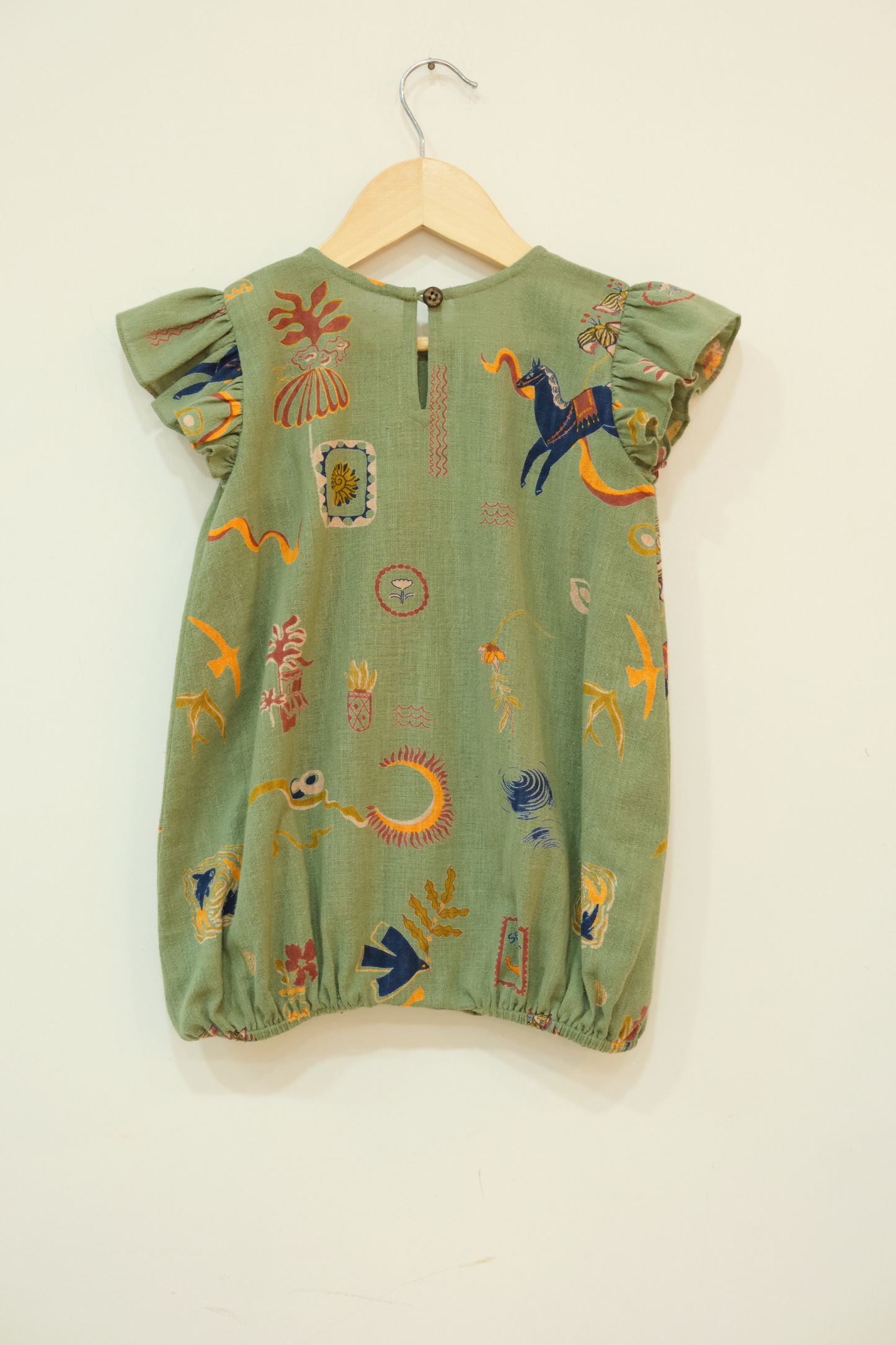 Little Horse Handspun Handwoven Organic Cotton Romper