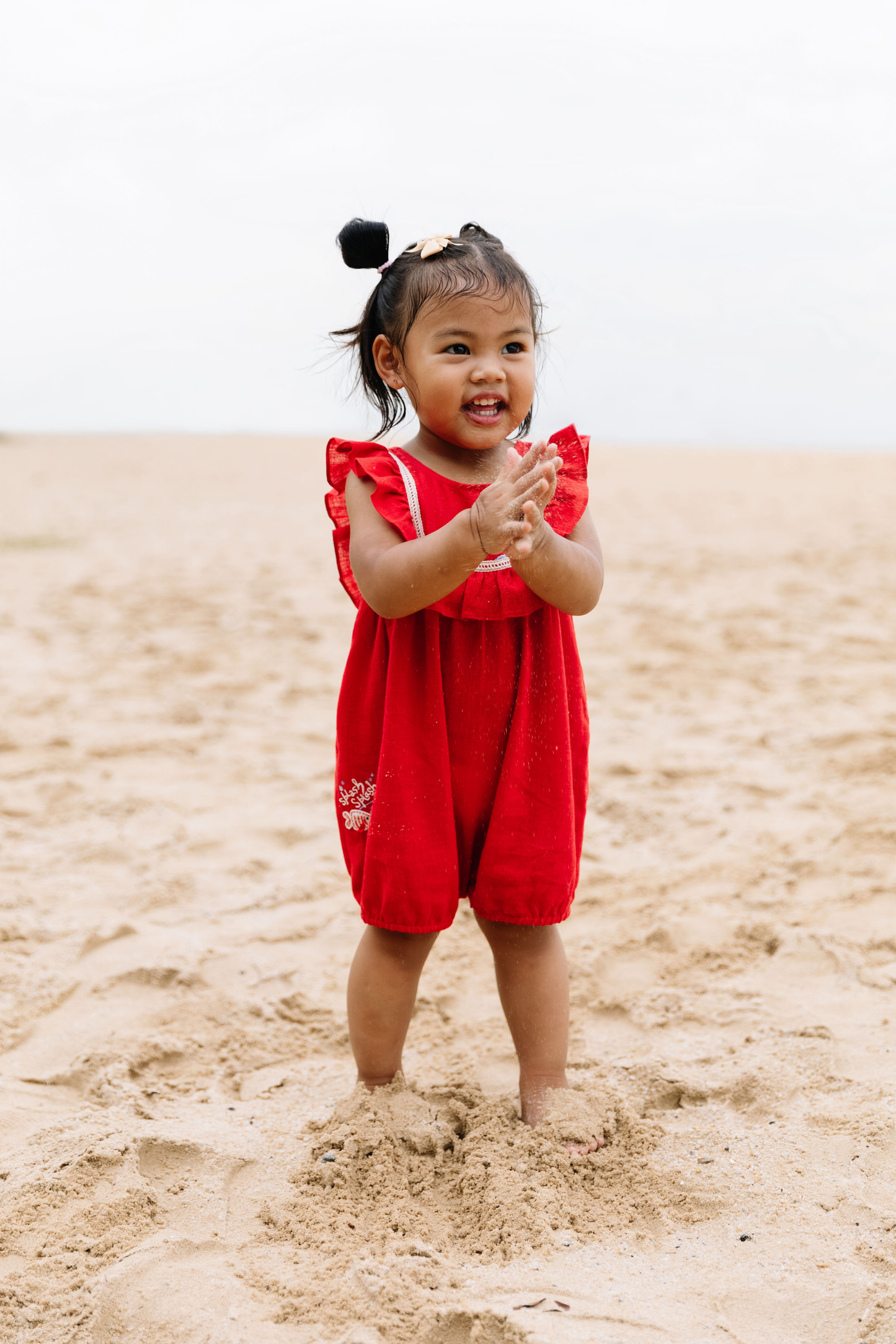 Ocean Love Handspun Handwoven Organic Cotton Romper