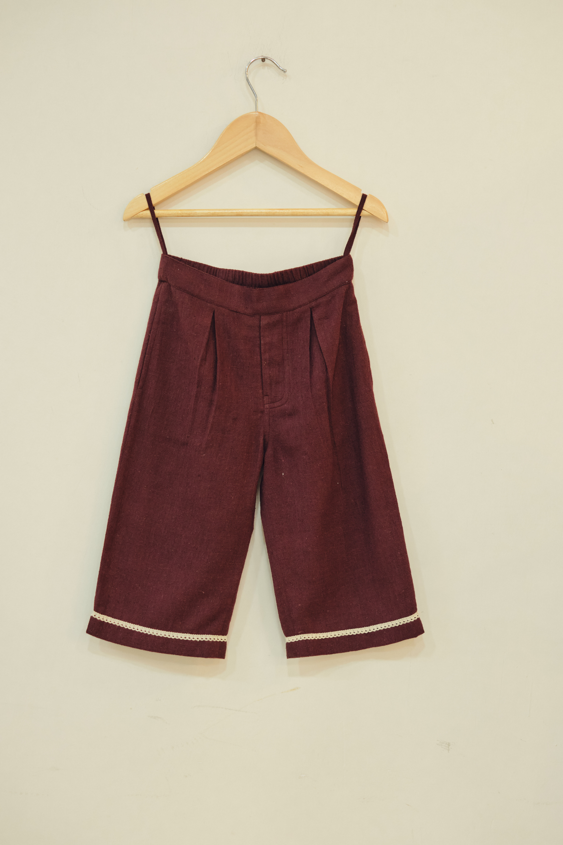 Plum Shore Handspun Handwoven Organic Cotton Trousers —  Handspun Handwoven Organic Cotton Trousers | Sui Singapore