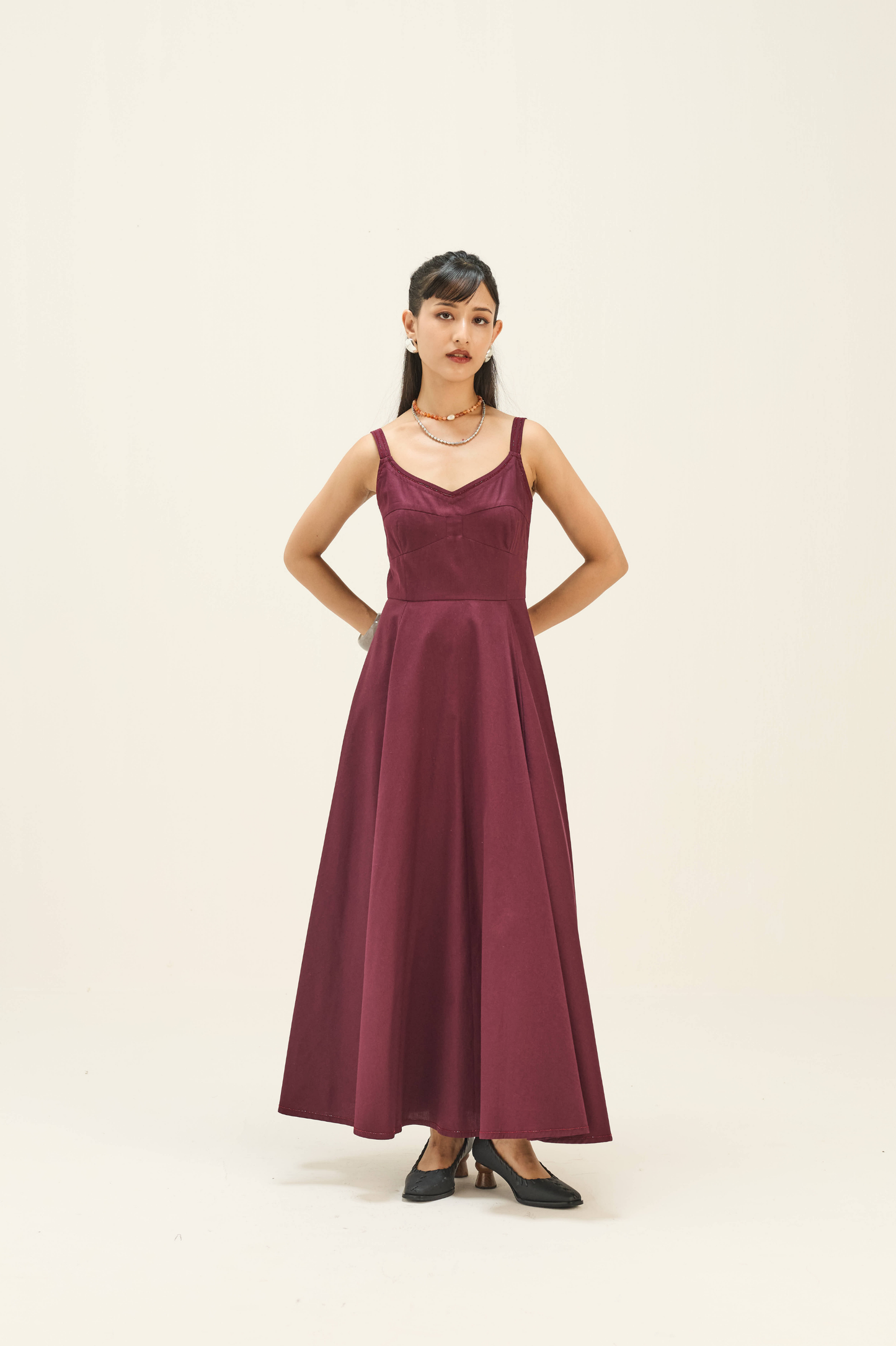 Sangria Sea Twill Maxi Dress