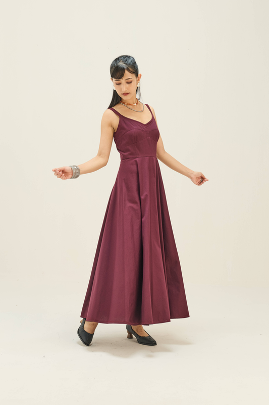 Sangria Sea Twill Maxi Dress