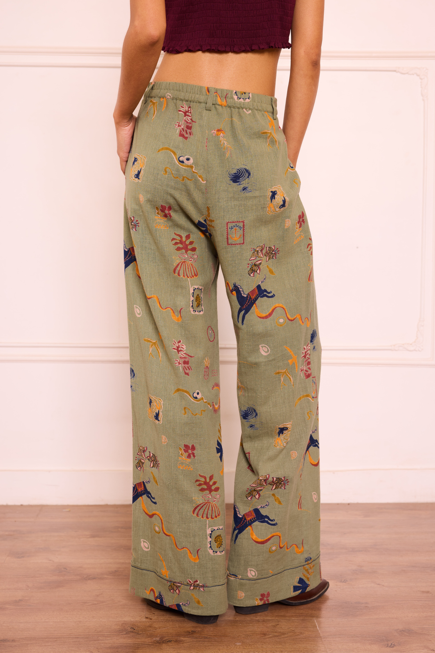 Sea Moss Handspun Handwoven Organic Cotton Trousers