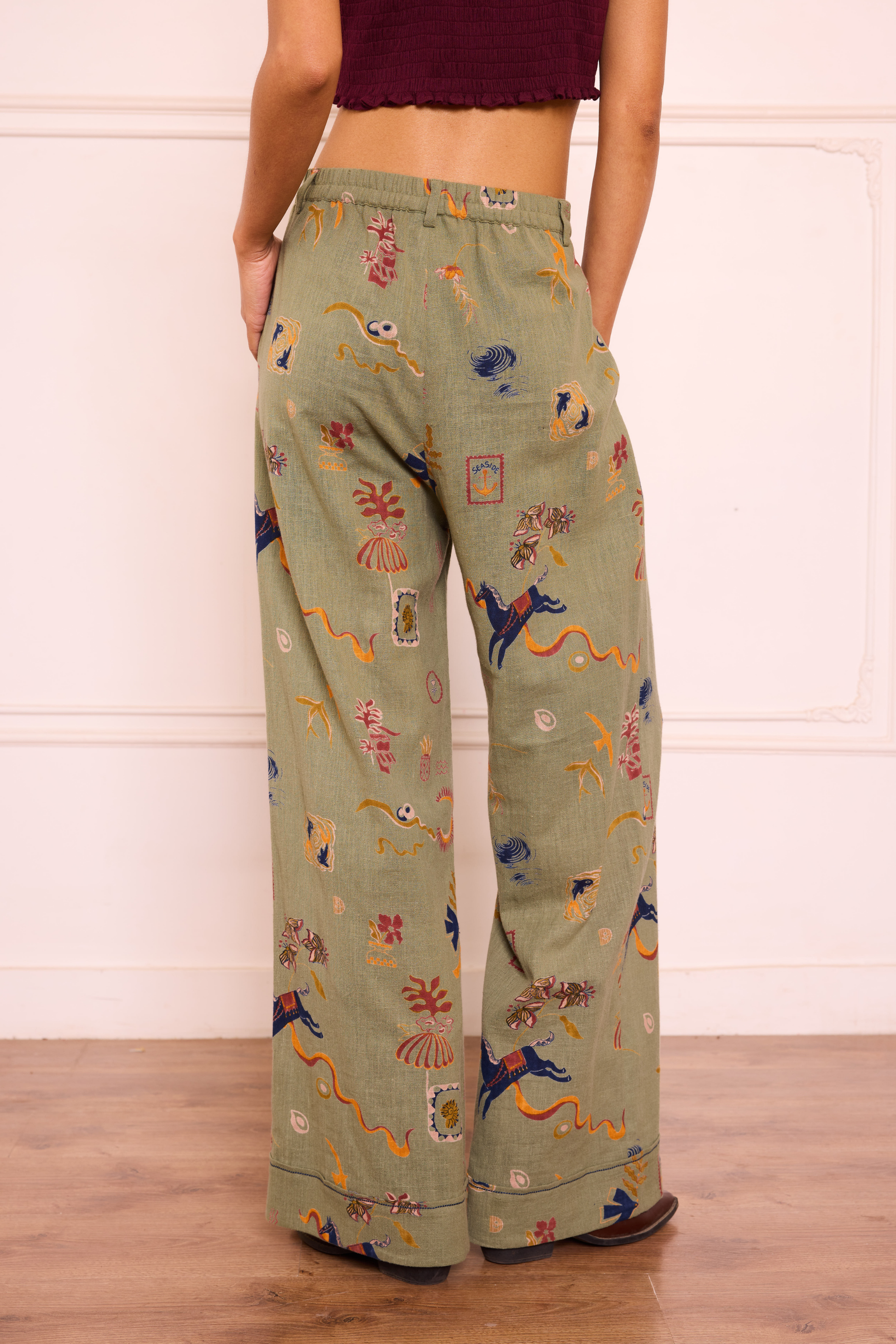 Sea Moss Handspun Handwoven Organic Cotton Trousers