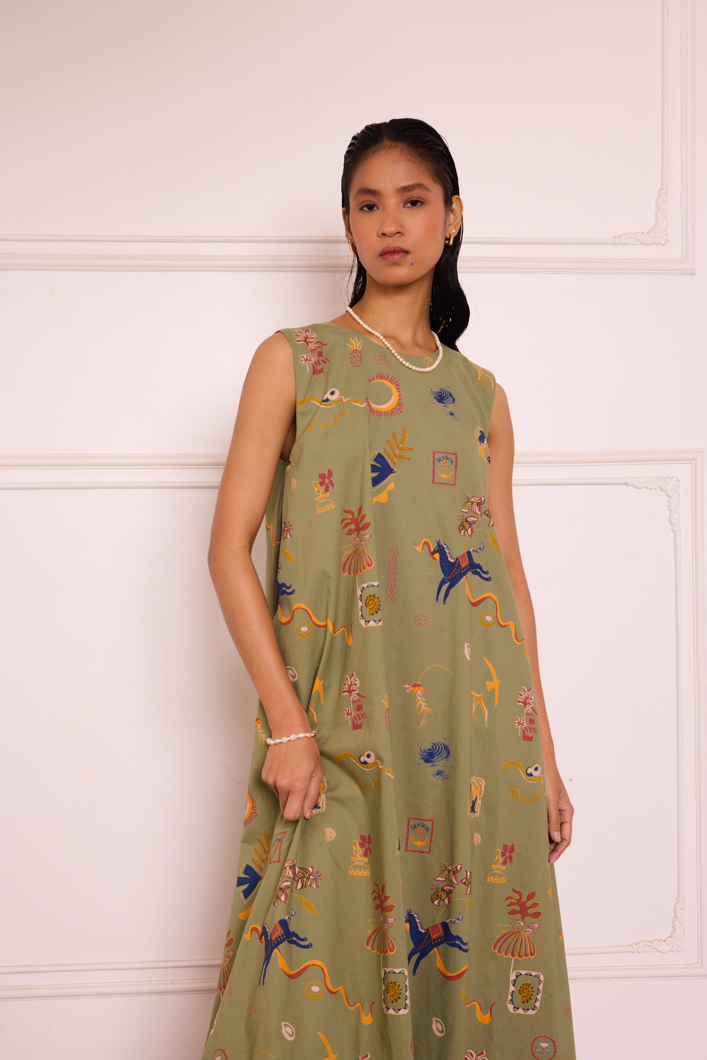 Sea Moss Organic Cotton Maxi Dress