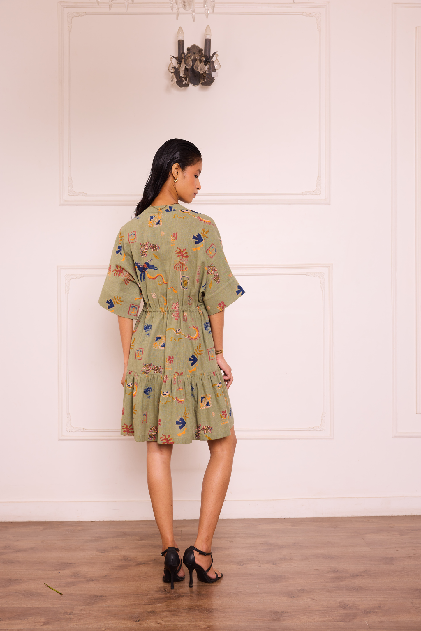 Seaside Bloom Handspun Handwoven Organic Cotton Dress