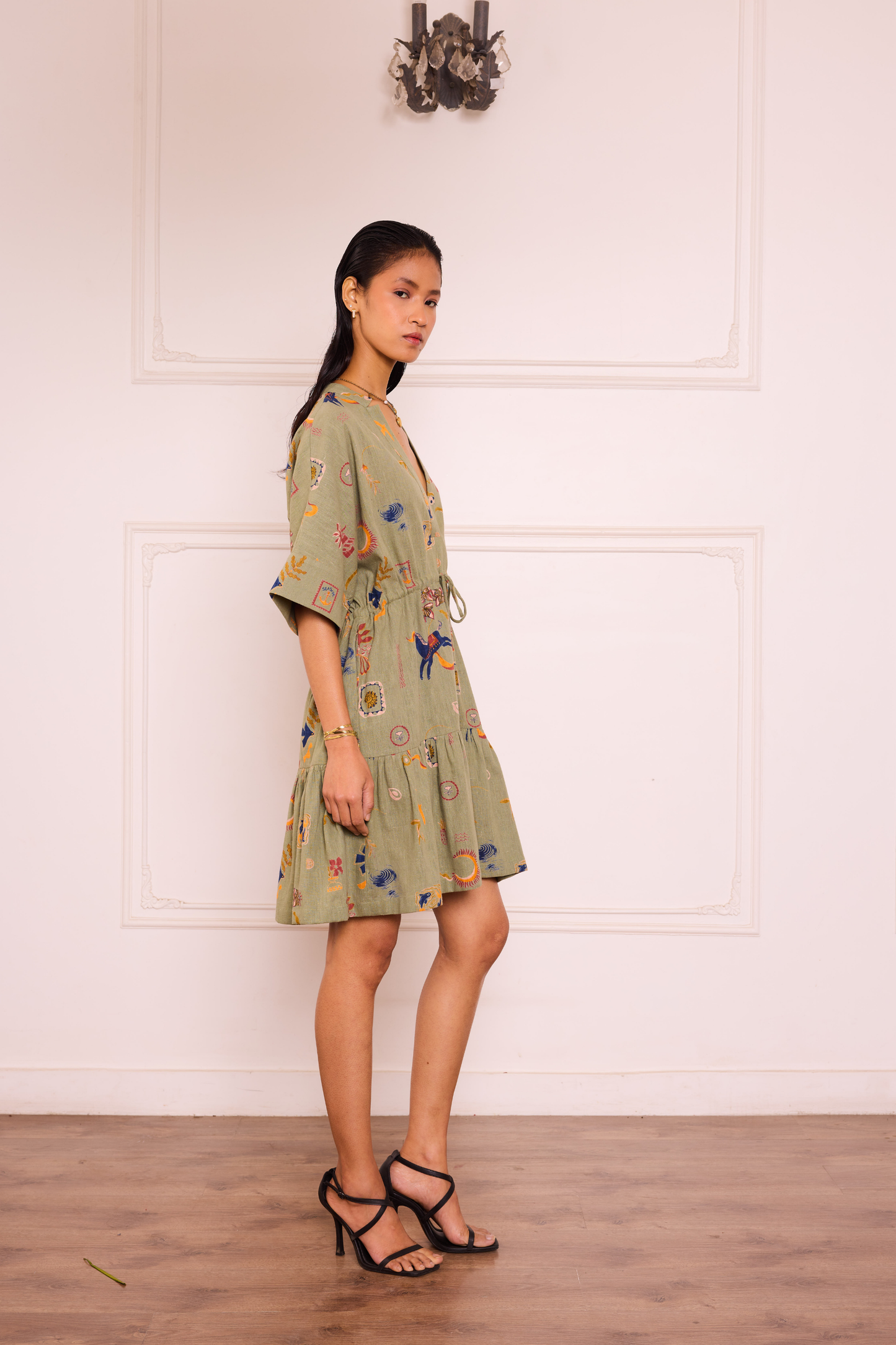 Seaside Bloom Handspun Handwoven Organic Cotton Dress