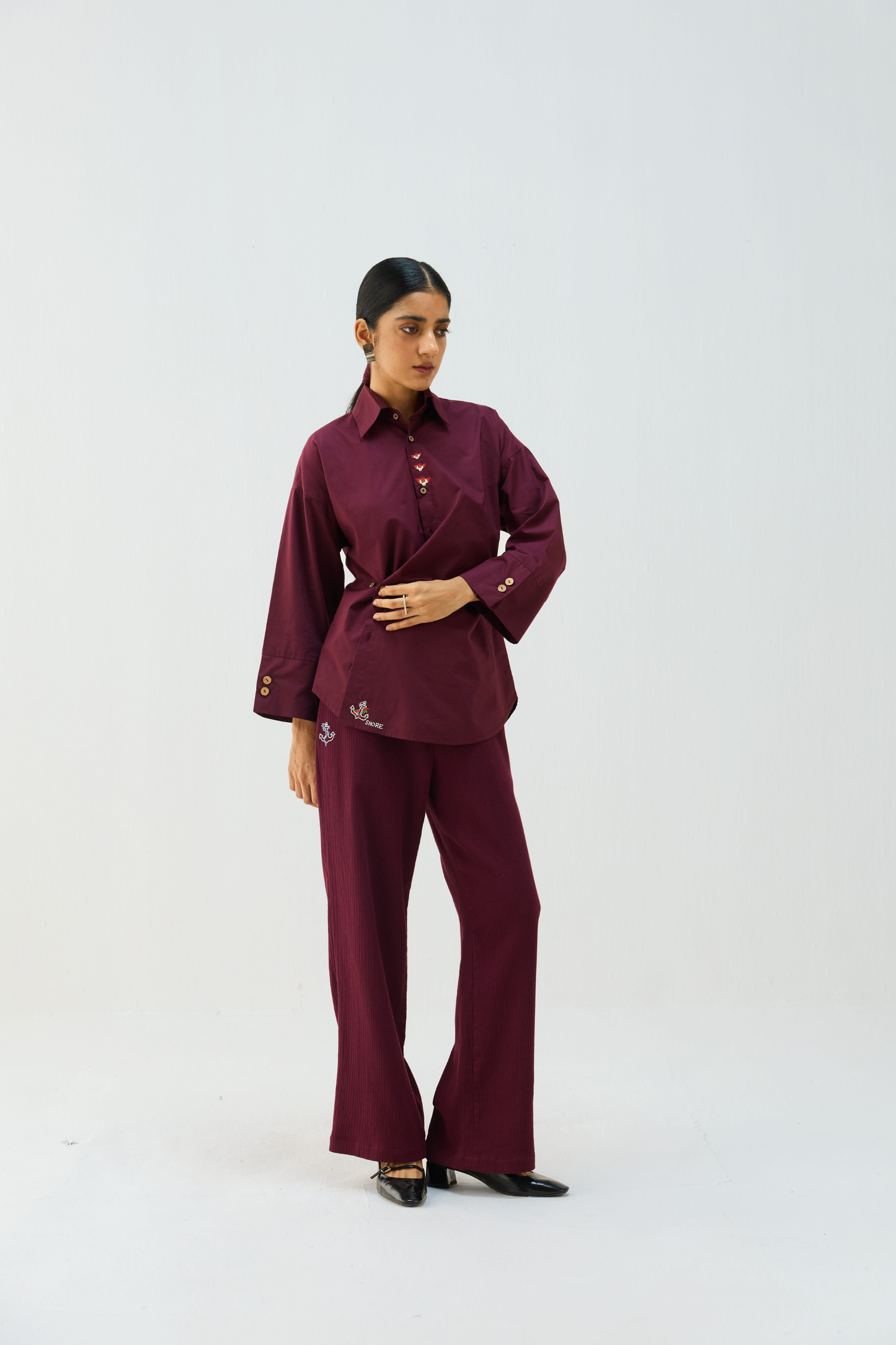 Stillness Organic Cotton Wrap Shirt