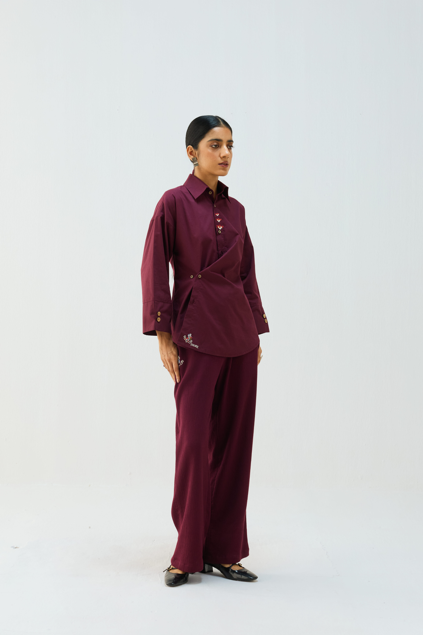 Stillness Organic Cotton Wrap Shirt