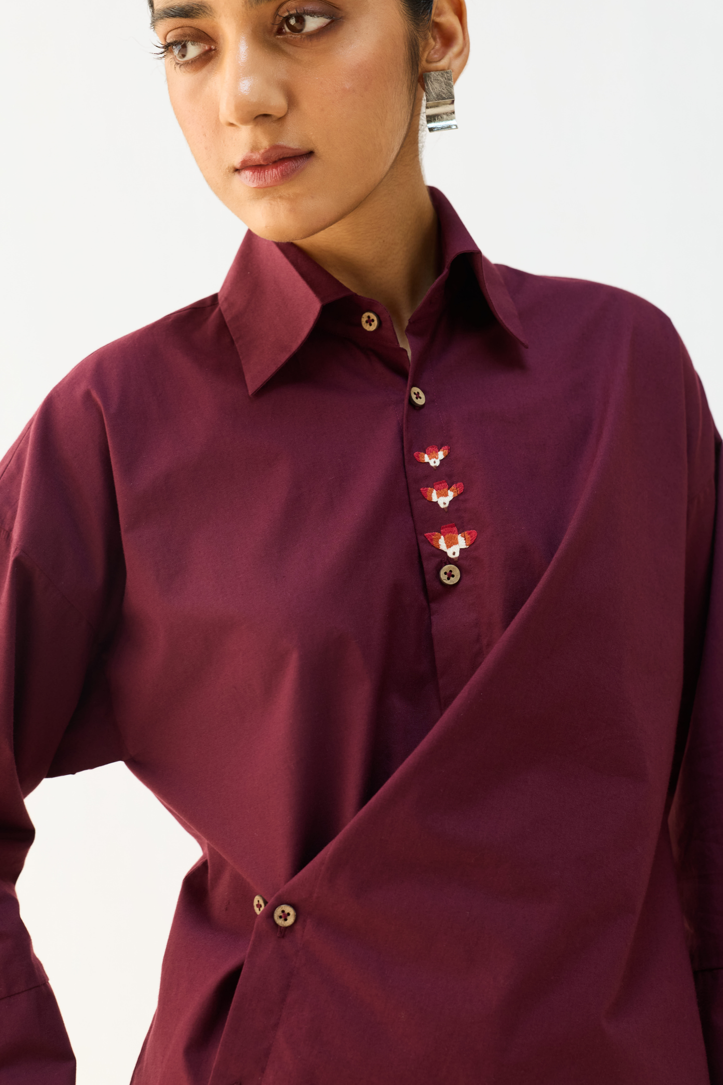 Stillness Organic Cotton Wrap Shirt