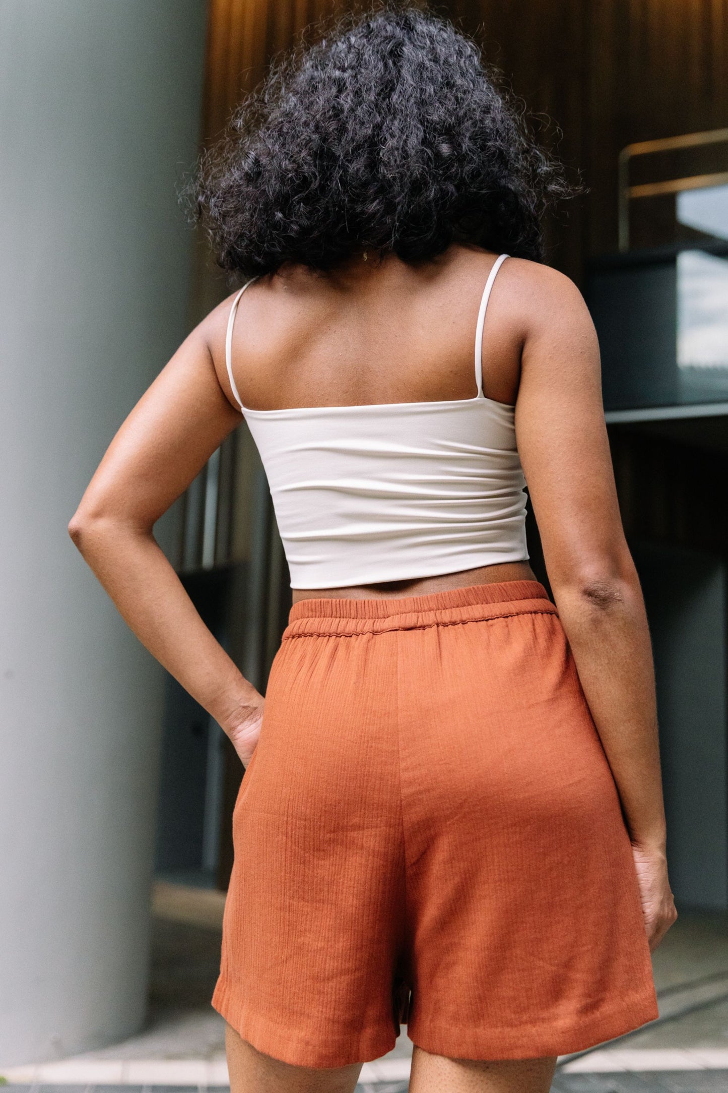 Summer Daisy Organic Cotton Terracotta Shorts