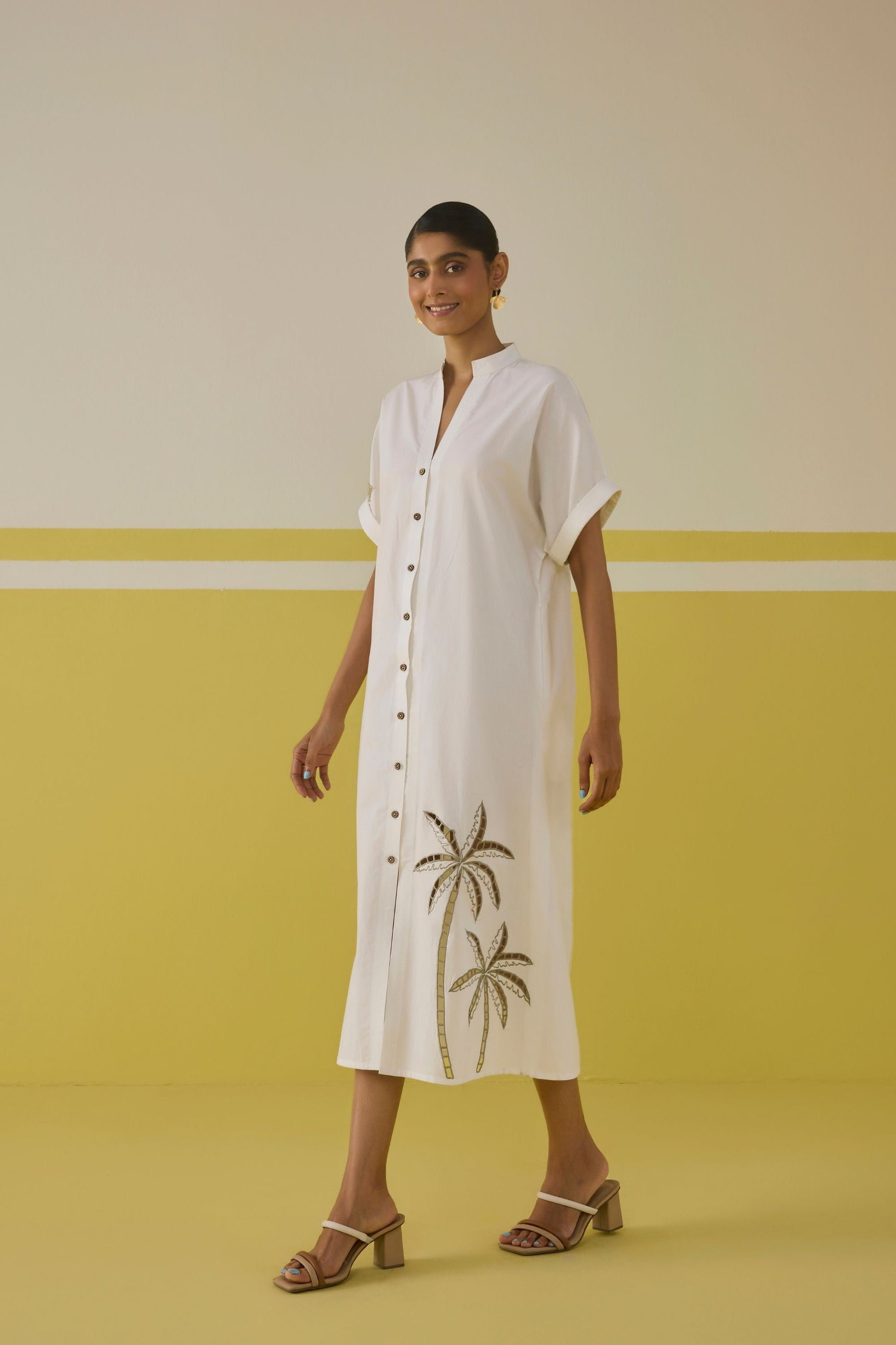 Sunshine Palm Organic Cotton Maxi Dress