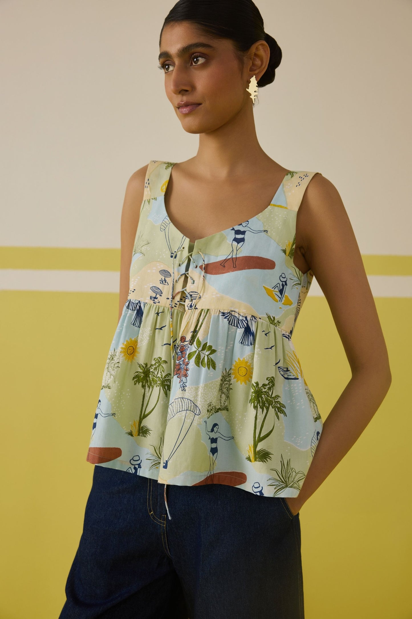 Sunshine Tencel Peplum Top