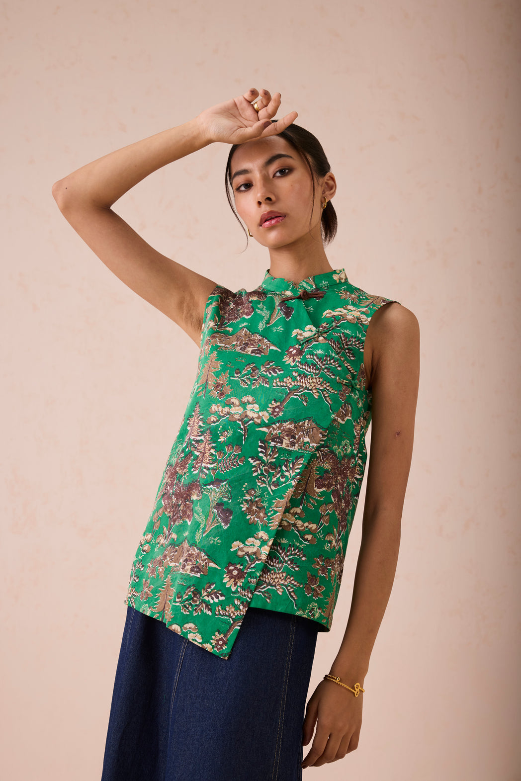 The Evergreen Luck Tencel Cheongsam Blouse