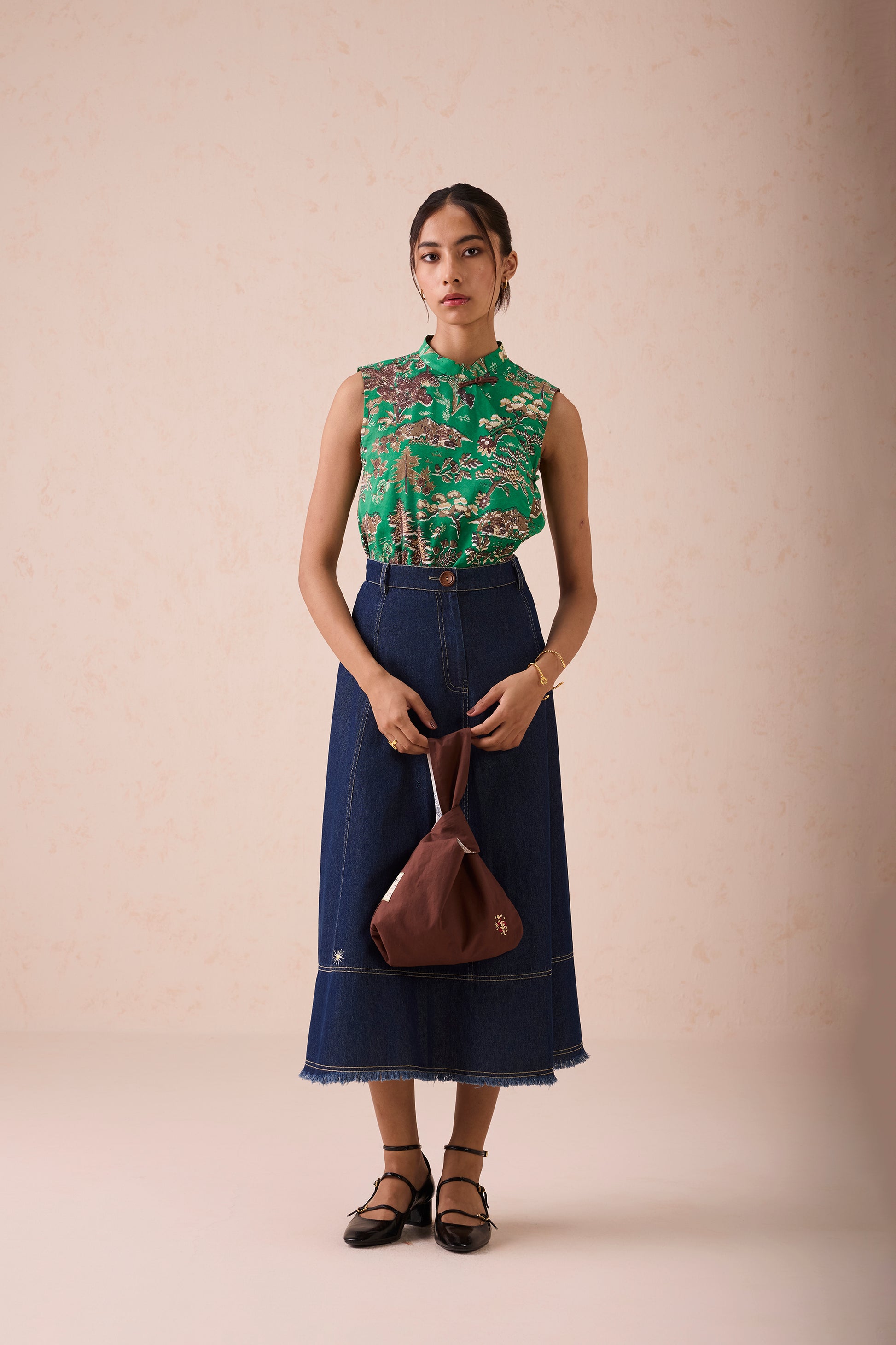 The Evergreen Luck Tencel Cheongsam Blouse