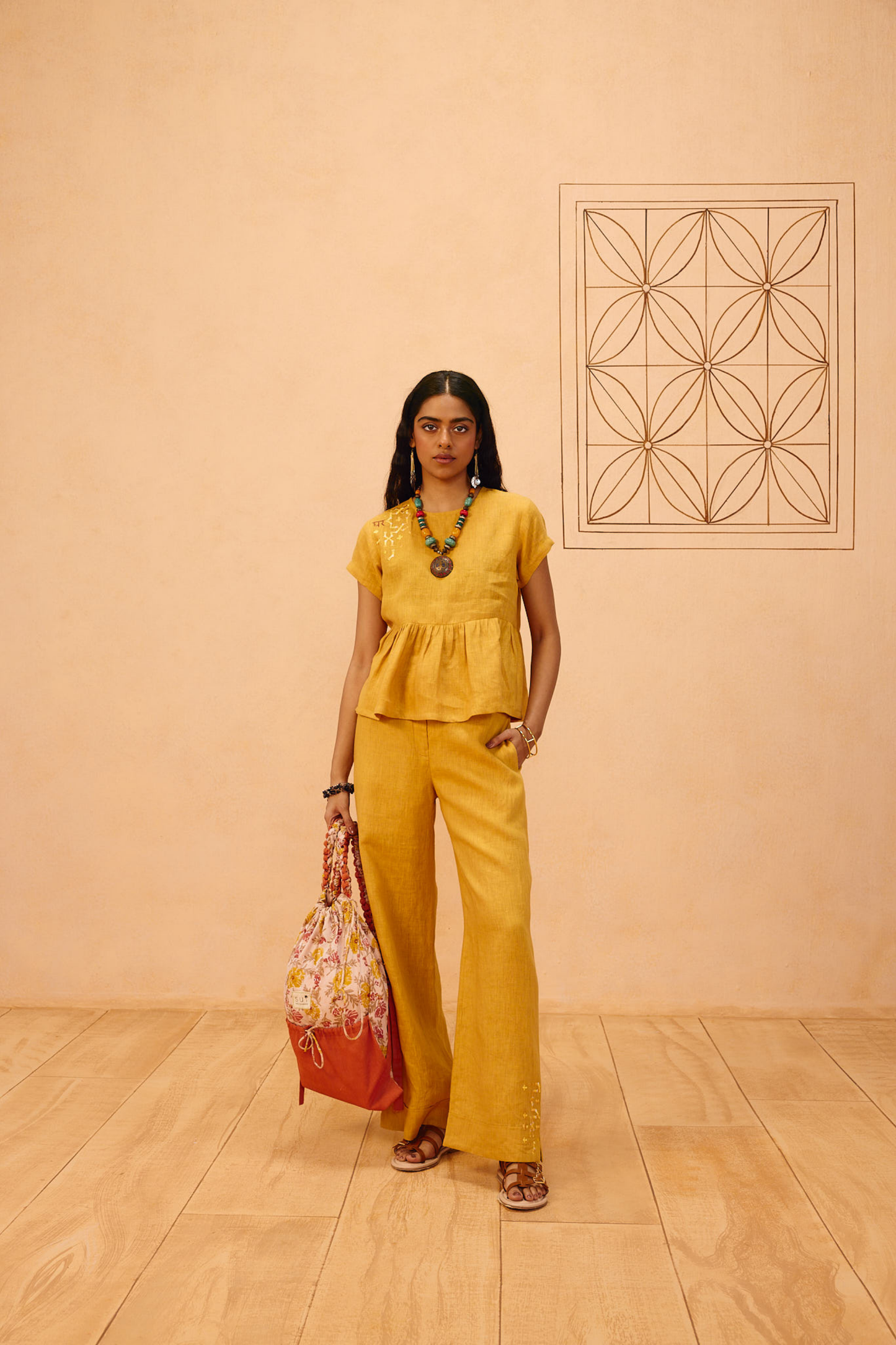 The Ghar Linen Peplum Top