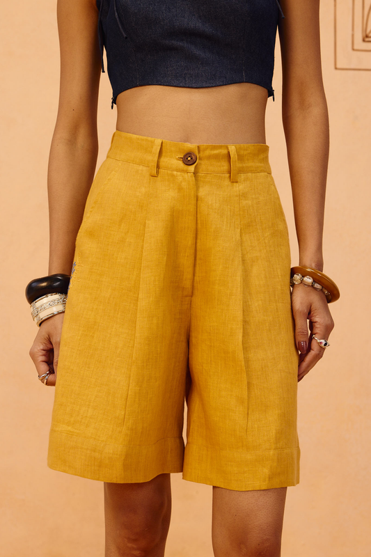 The Golden Linen Shorts