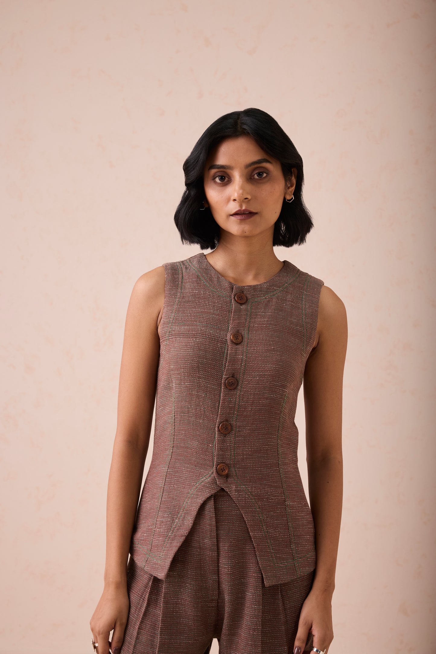 The Hazel Sun Handspun Handwoven Organic Cotton Waistcoat