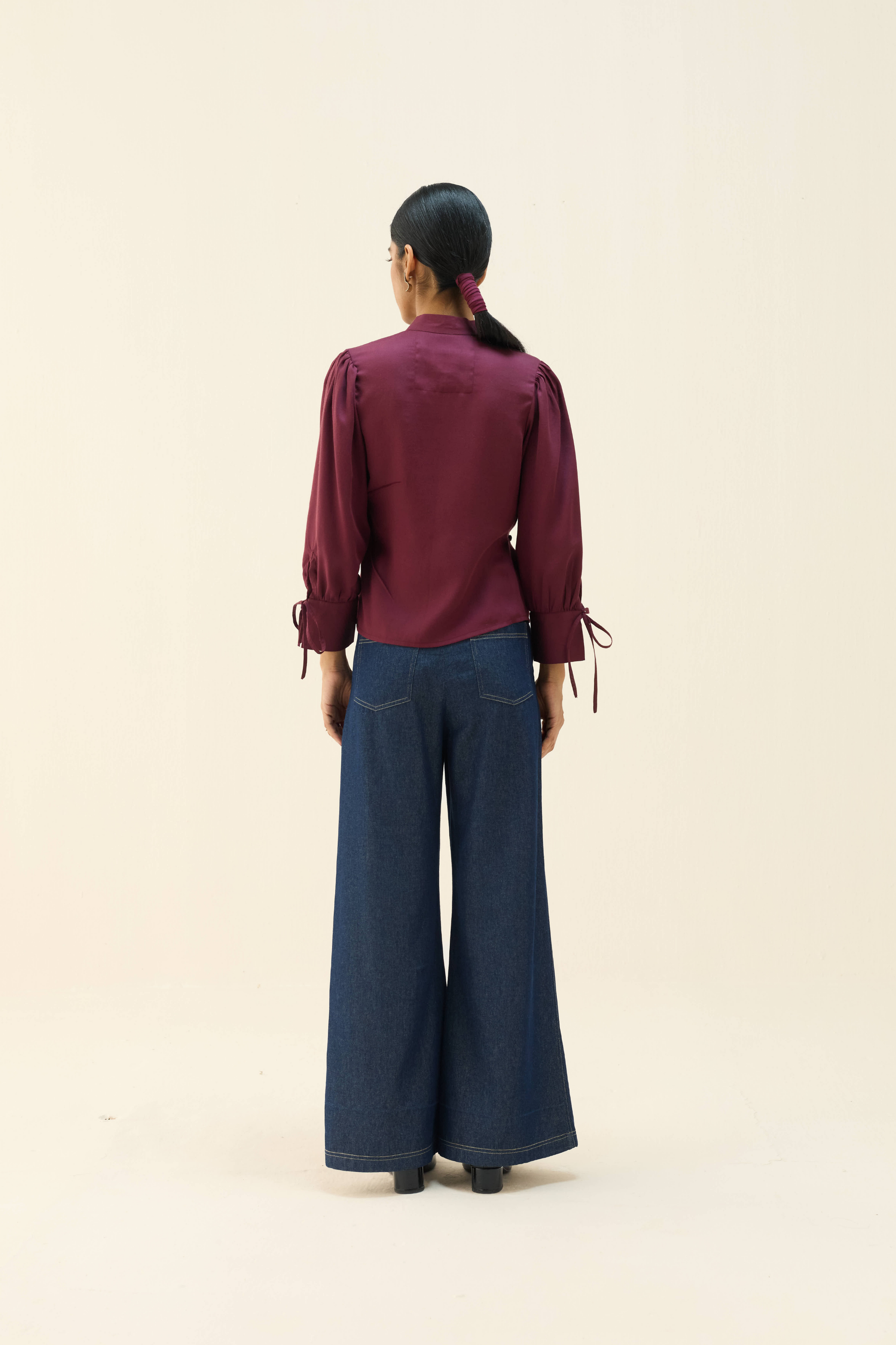 The Plum Cheongsam Tencel Top