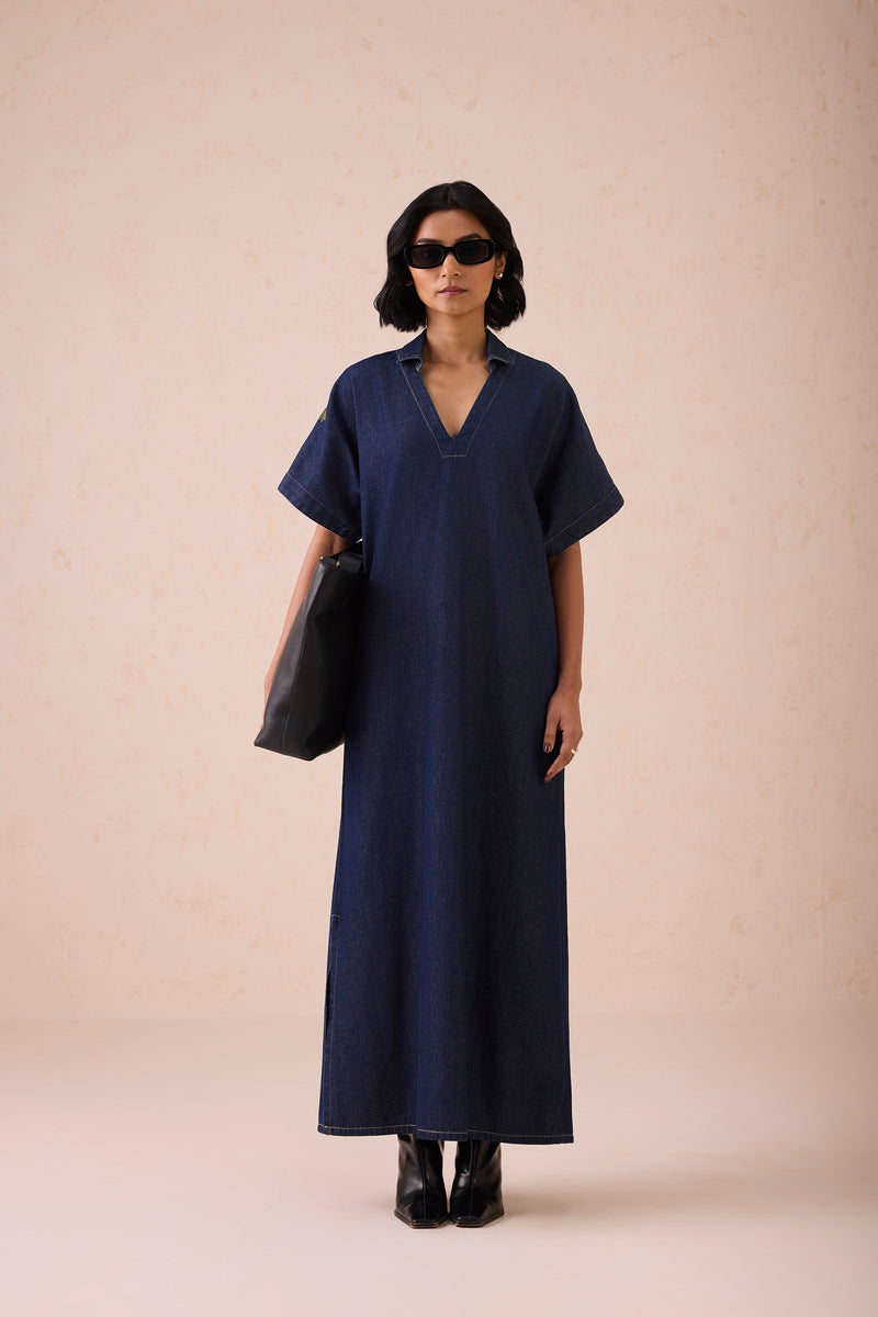 The Slow Sustainable Denim Maxi Dress