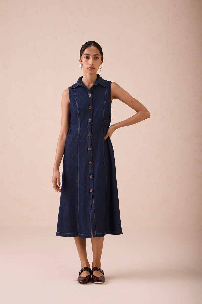 The Sunrise Denim Midi Dress