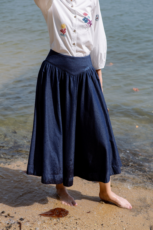Twilight Sea Sustainable Denim Skirt