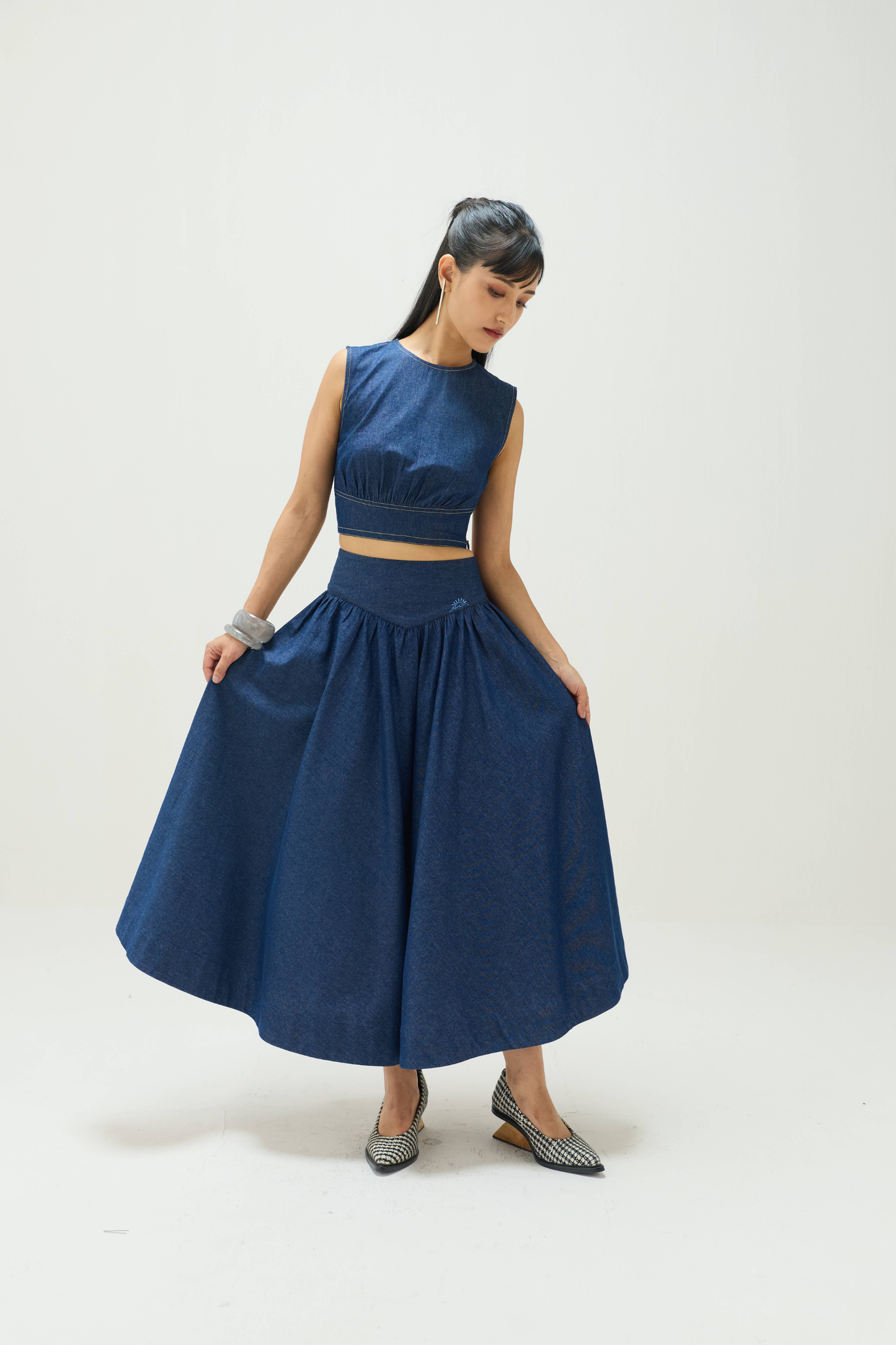 Twilight Sea Sustainable Denim Skirt