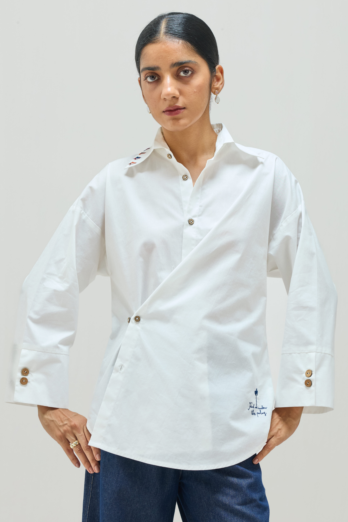 Under The Palms Organic Cotton Wrap Shirt
